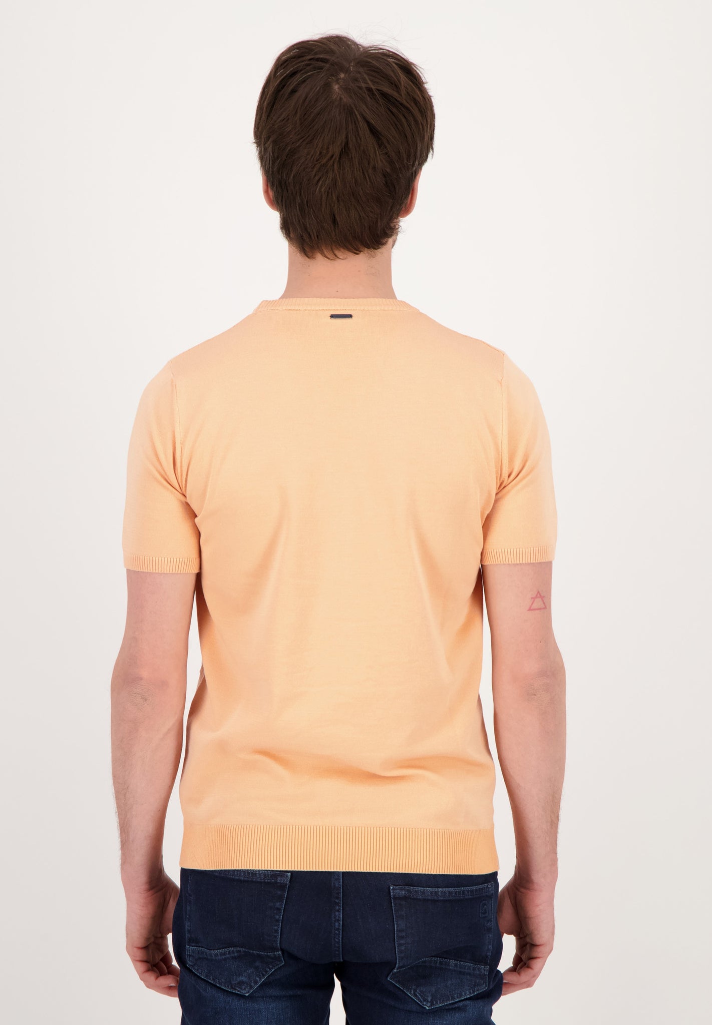 Knit t-shirt met structuur | Soft Peach