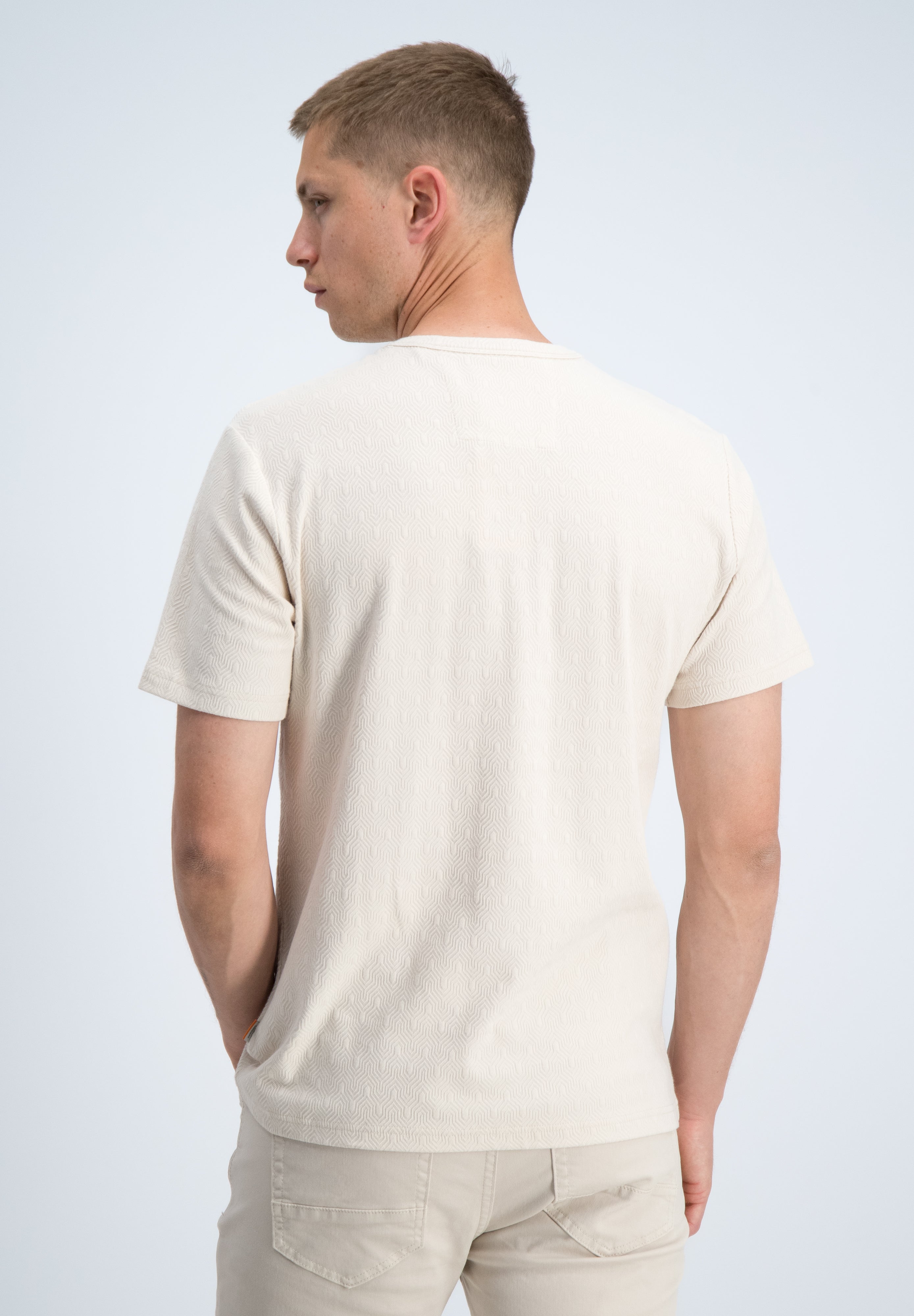 Regular fit t-shirt jacquard structuur