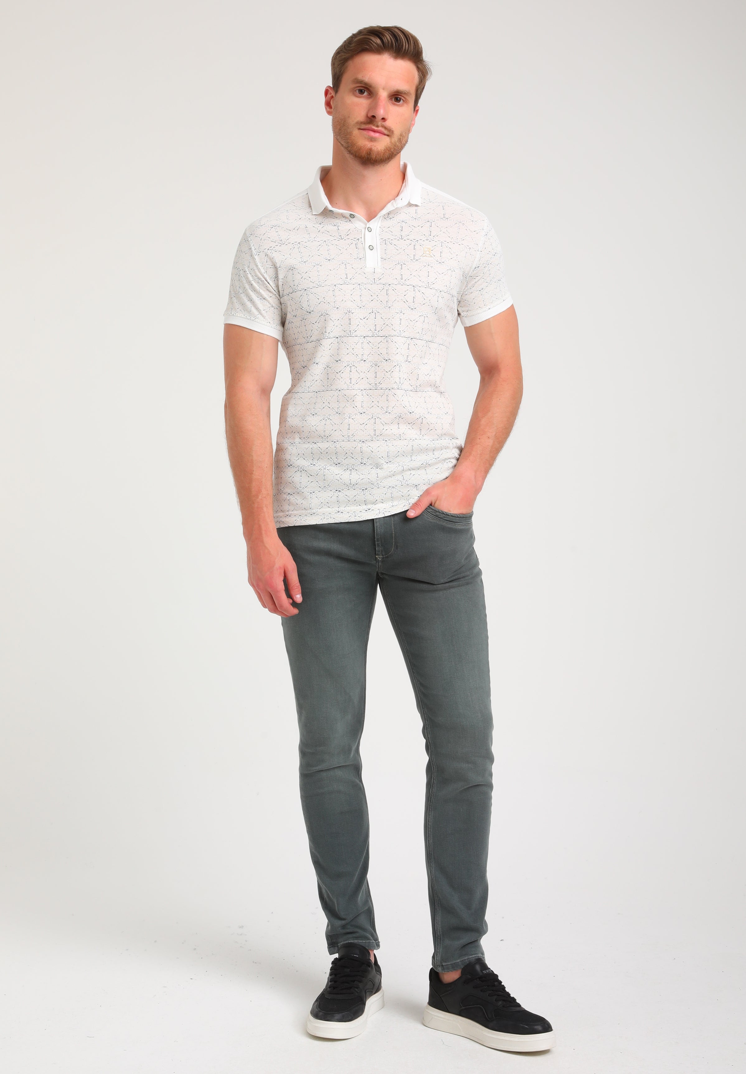 Polo met allover print