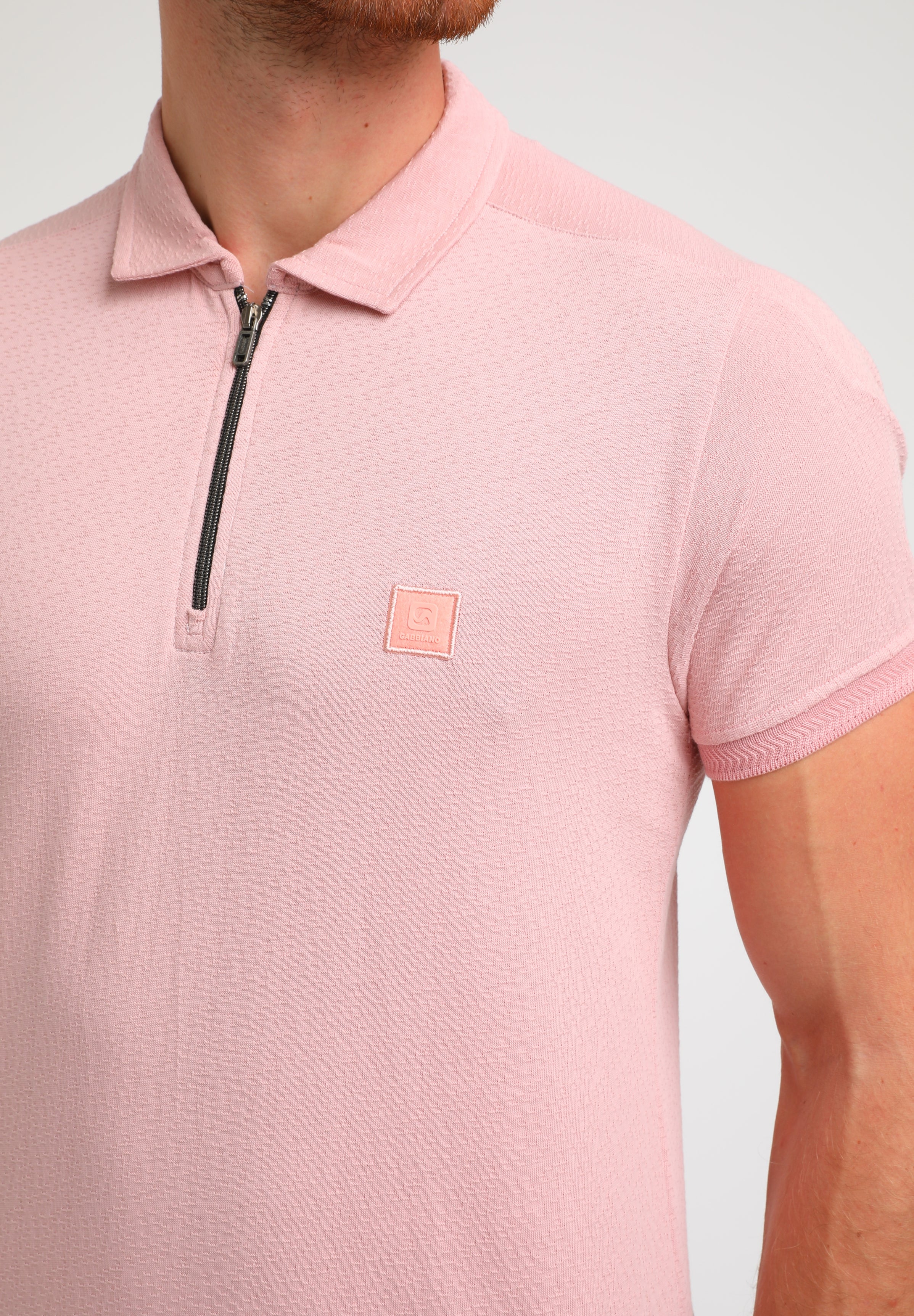 Polo jacquard met rits