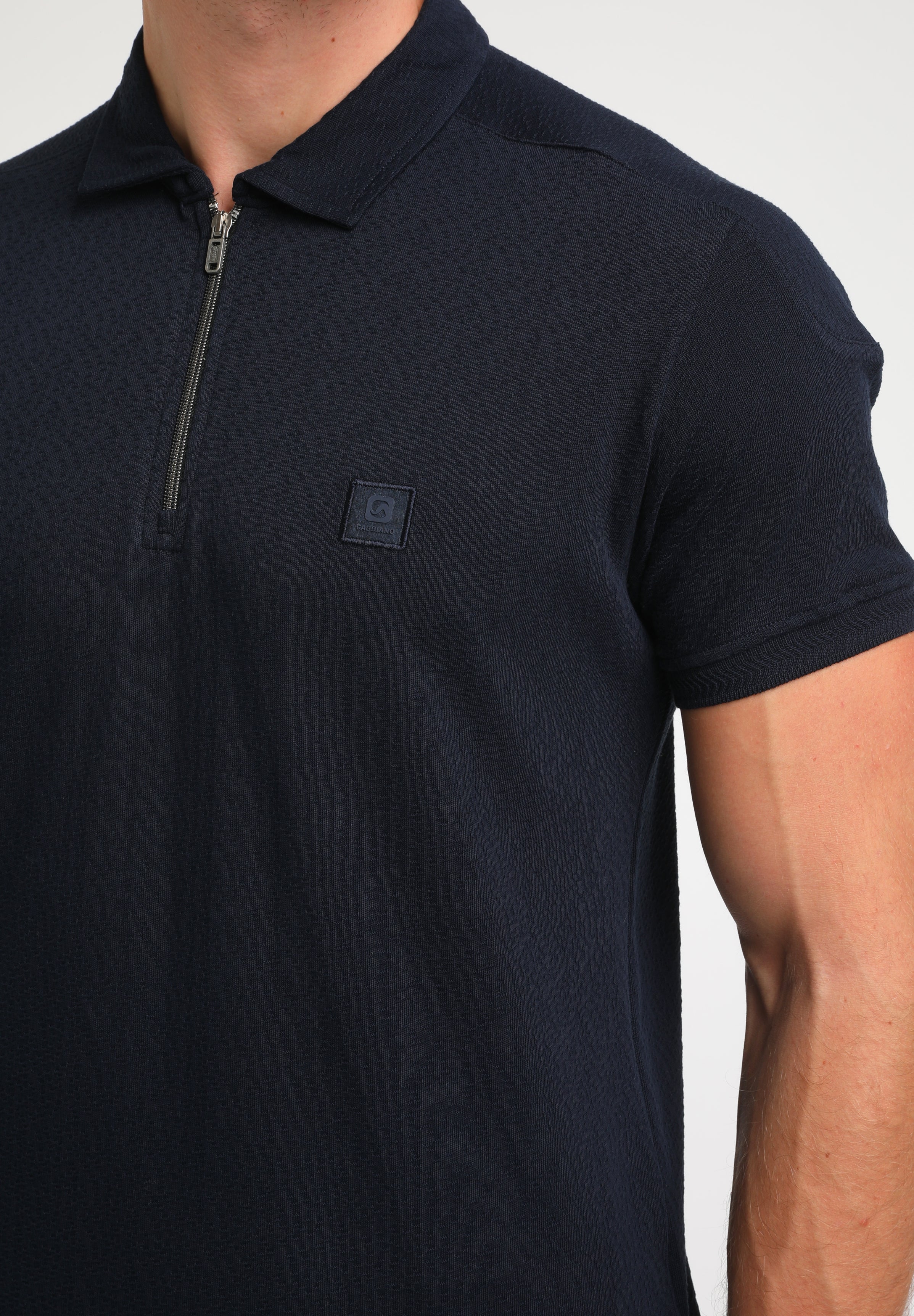 Polo jacquard met rits