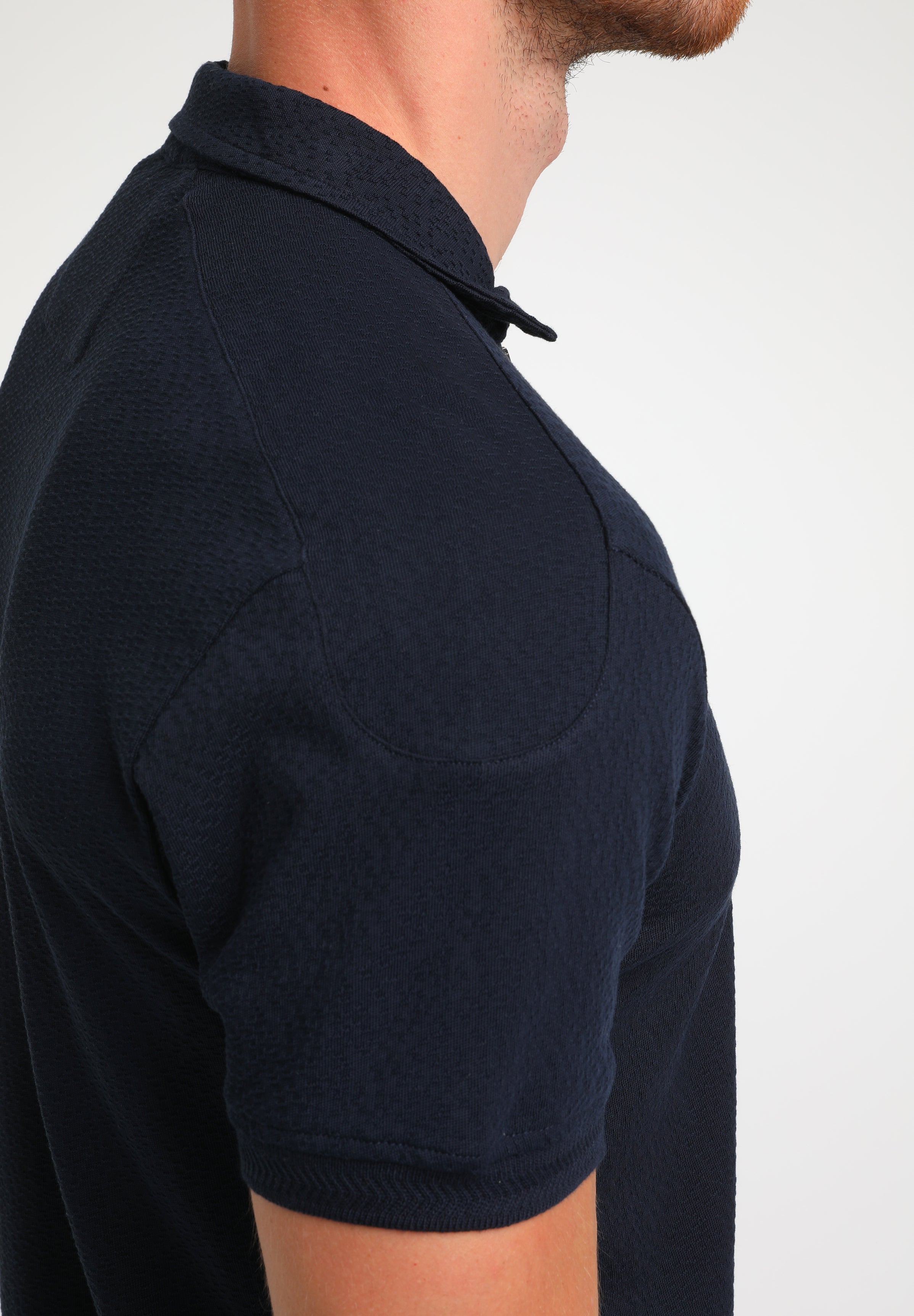 Polo jacquard met rits