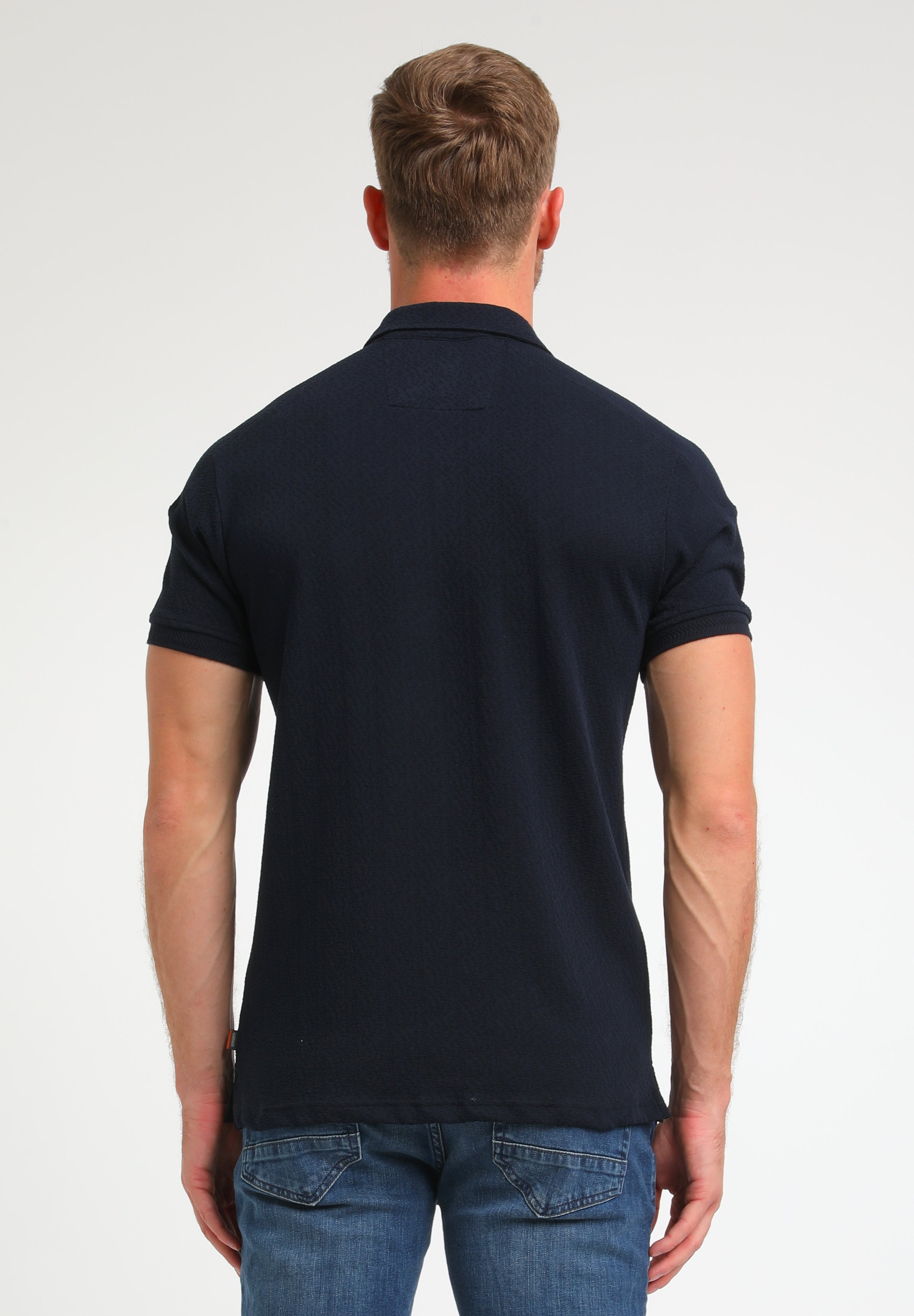 Polo jacquard met rits