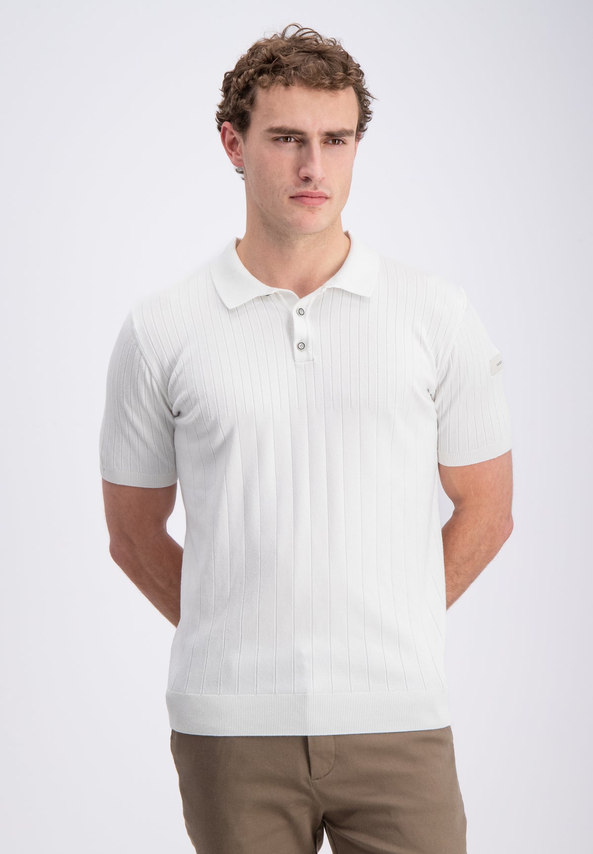 Mavon – knitted stripe polo