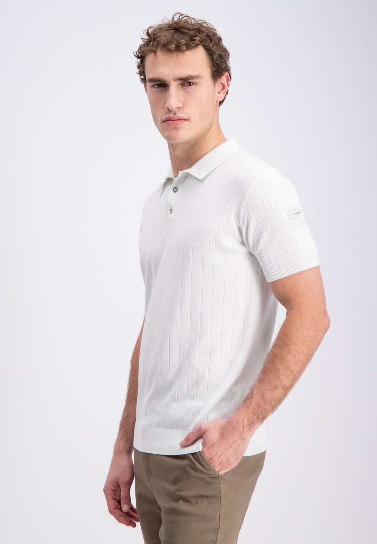 Mavon – knitted stripe polo