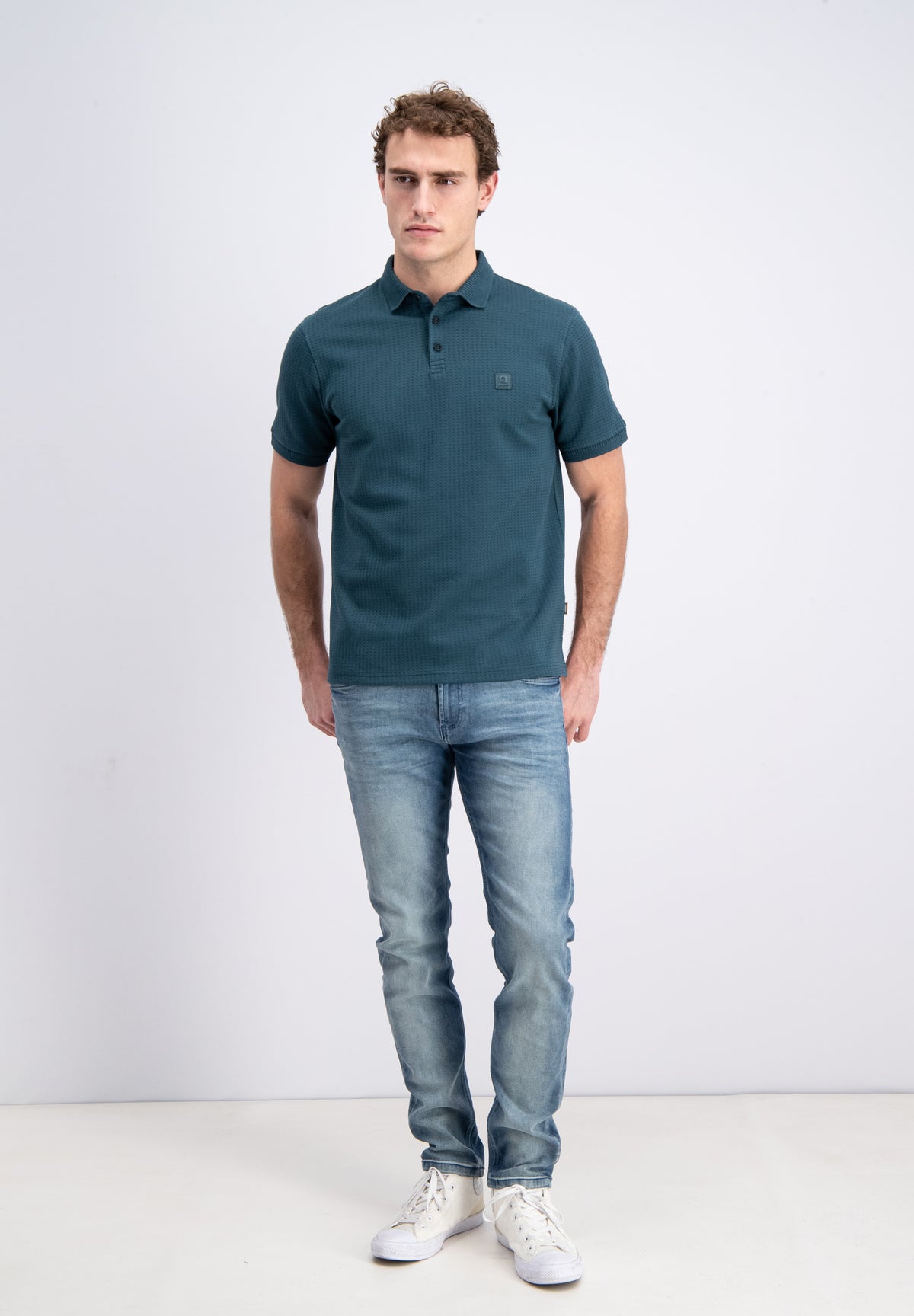 Oblak – Jacquard waffle structure polo