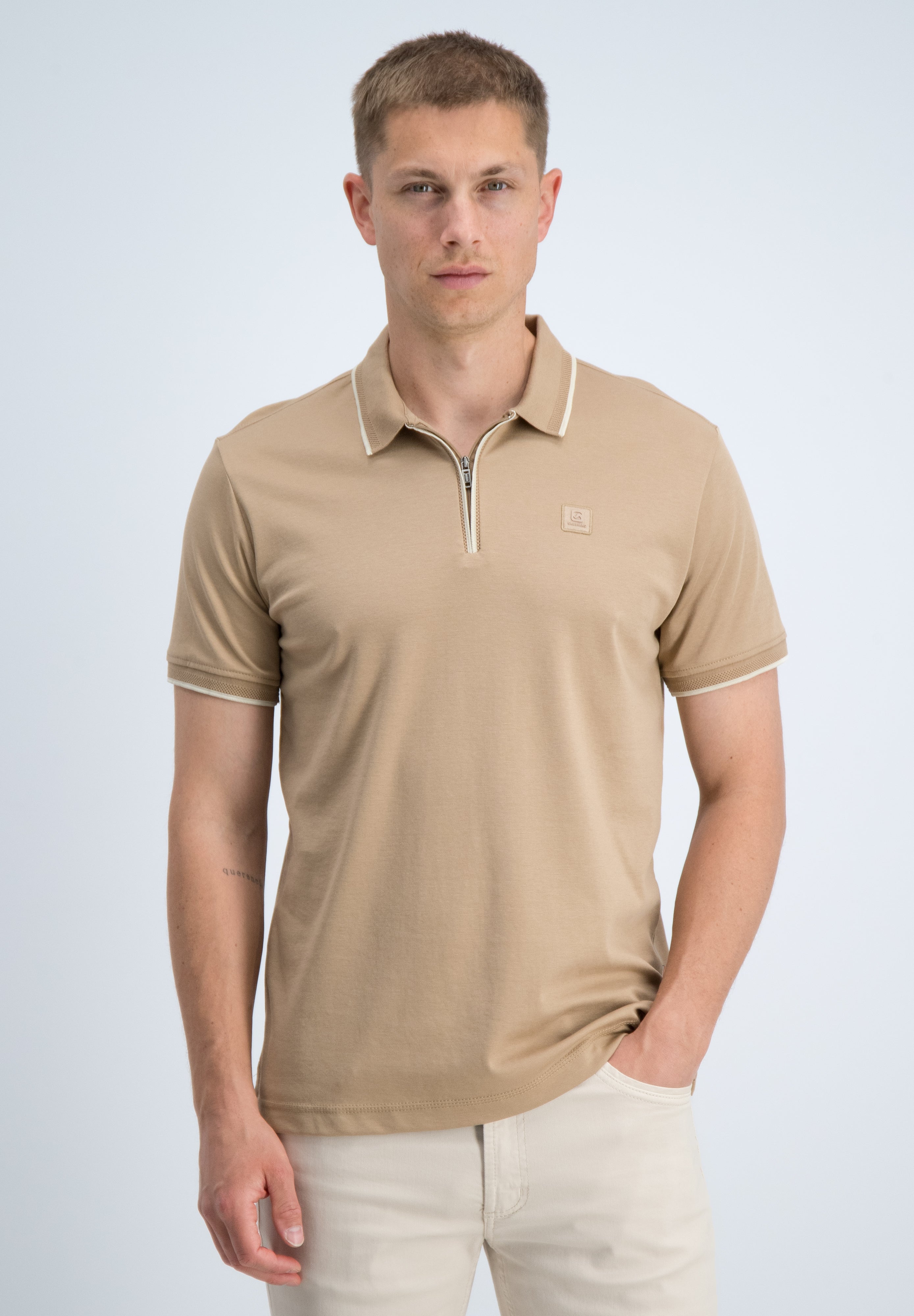 Regular fit polo comfort met rits
