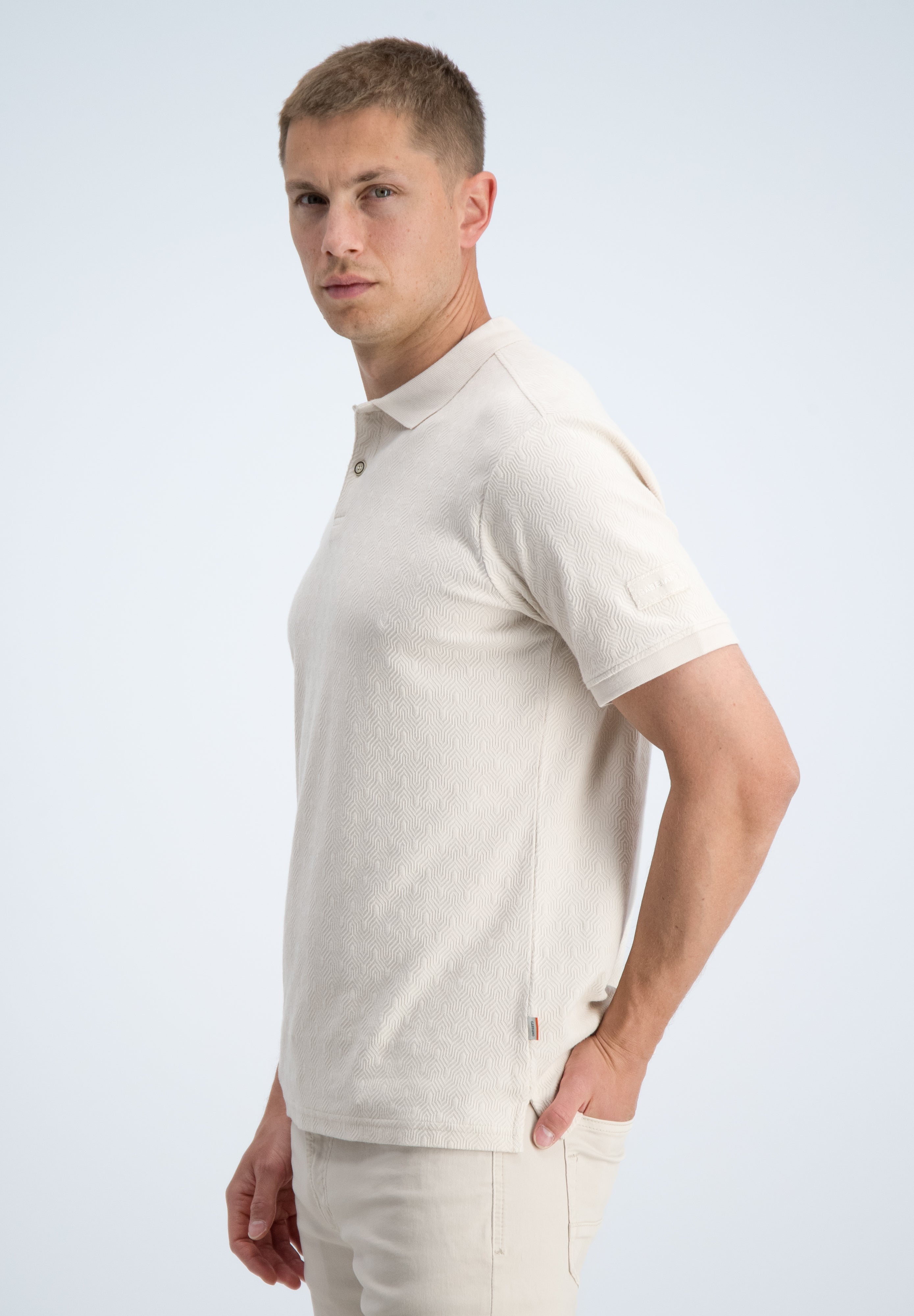 Regular fit polo jacquard met structuur