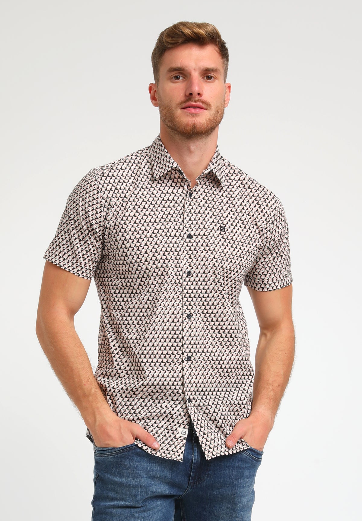 Korte mouwd hemd poplin printed