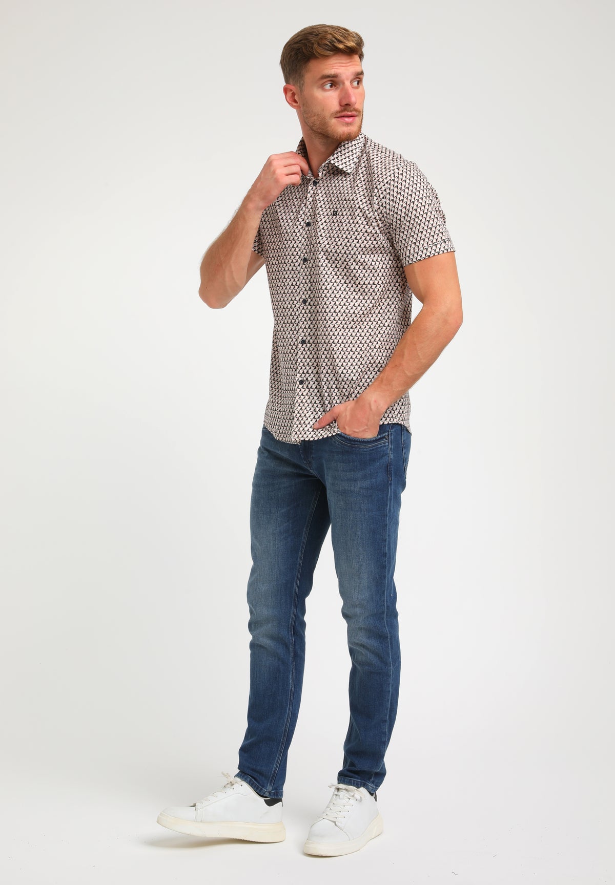 Korte mouwd hemd poplin printed
