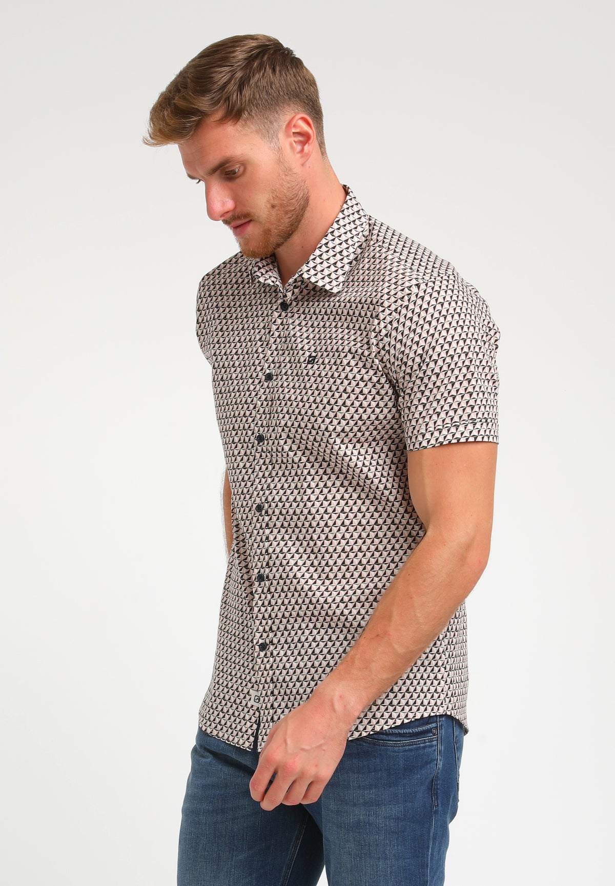 Korte mouwd hemd poplin printed
