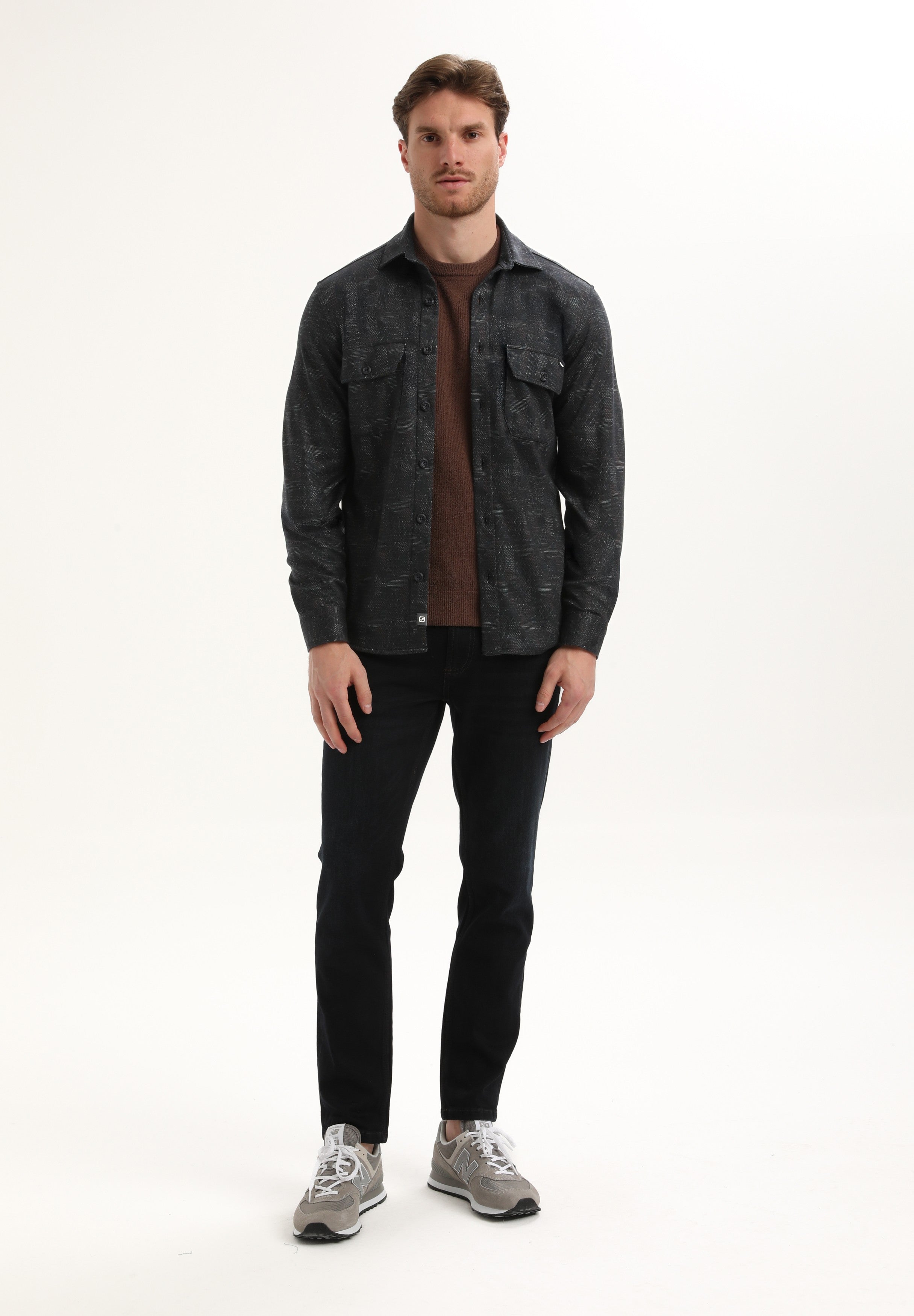 Geometrisch jersey overhemd