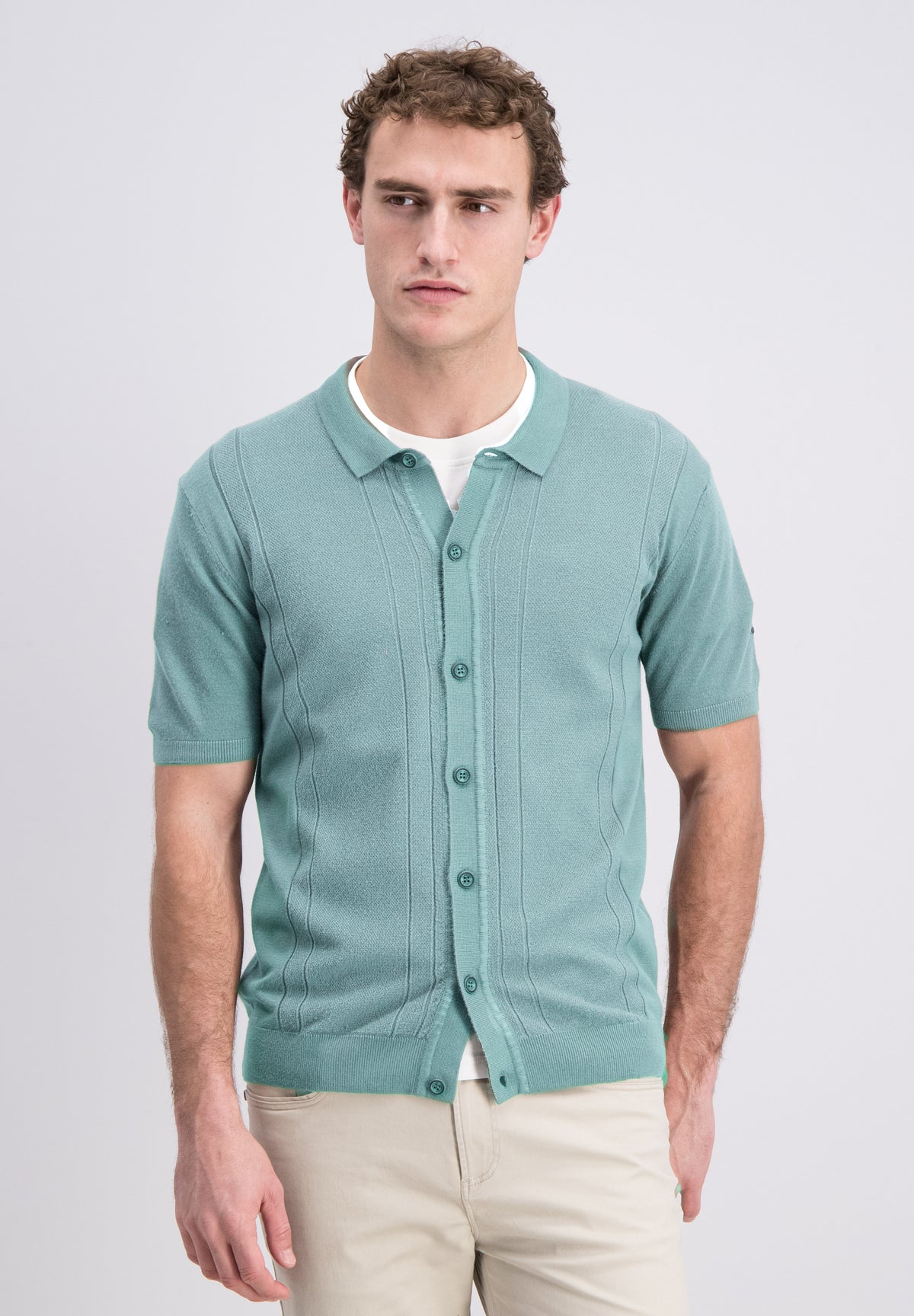 Oskar – Knitted Short sleeve viscose shirt