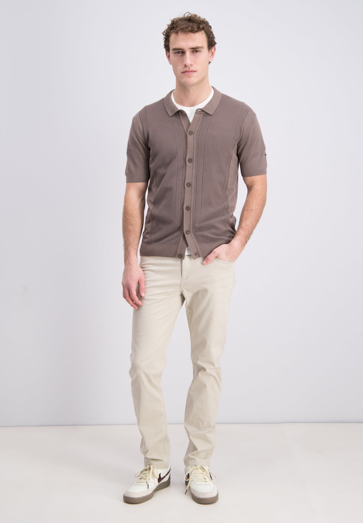 Oskar – Knitted Short sleeve viscose shirt