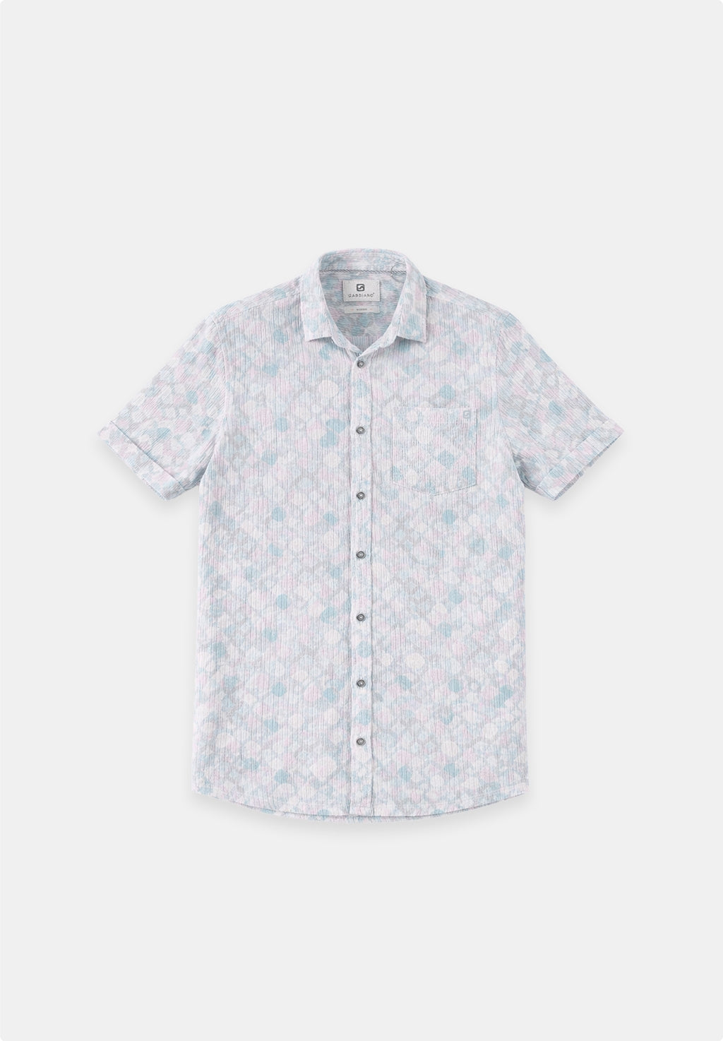 Anton – All over print shirt met waffle structuur