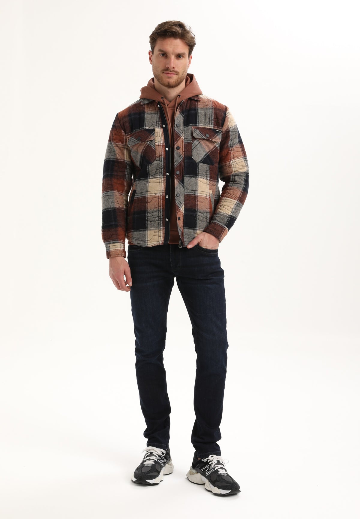 Stoere flannel gevoerde overshirt