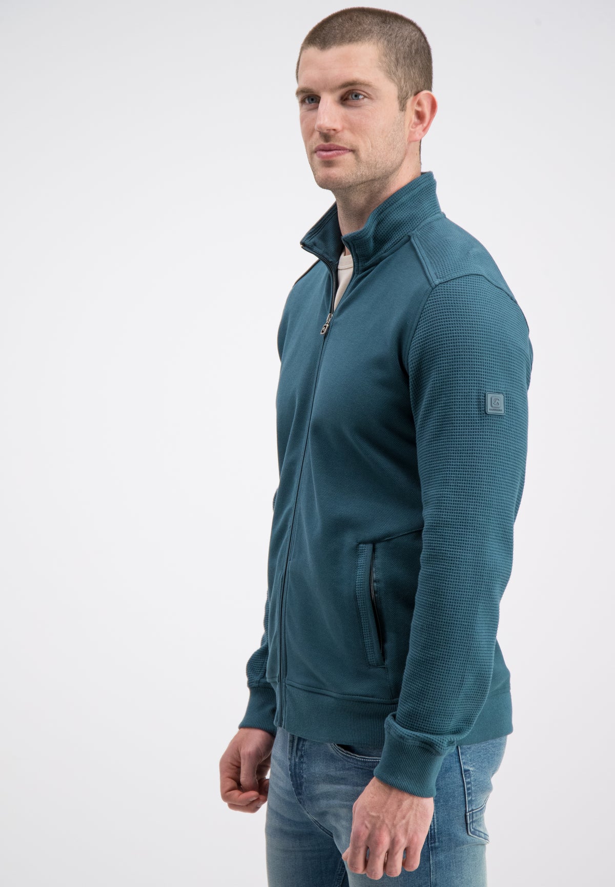 Hoge kraag jacquard vest
