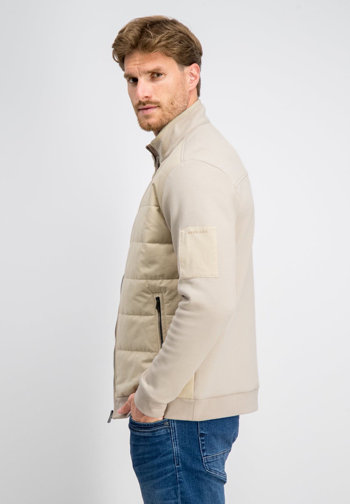 Ronan – Pique Interlock Mix Zip Cardigan