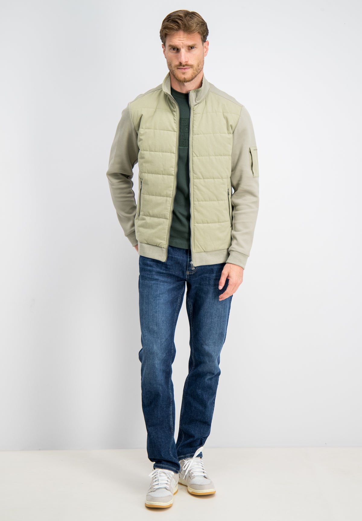 Ronan – Pique Interlock Mix Zip Cardigan