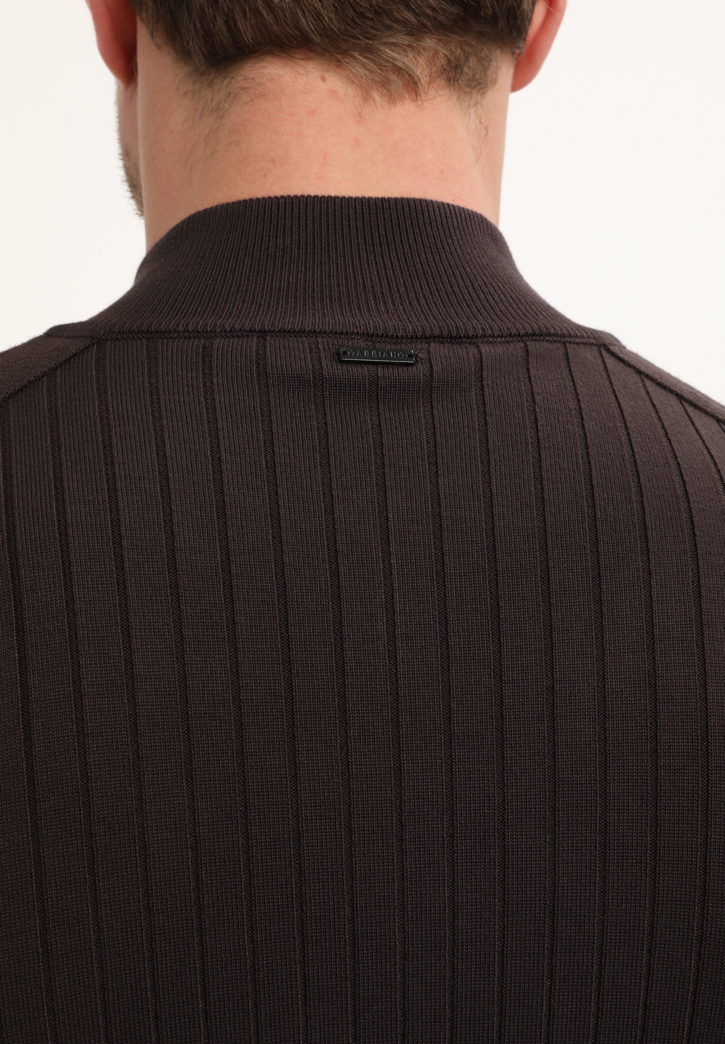 Halfzip trui met streepstructuur