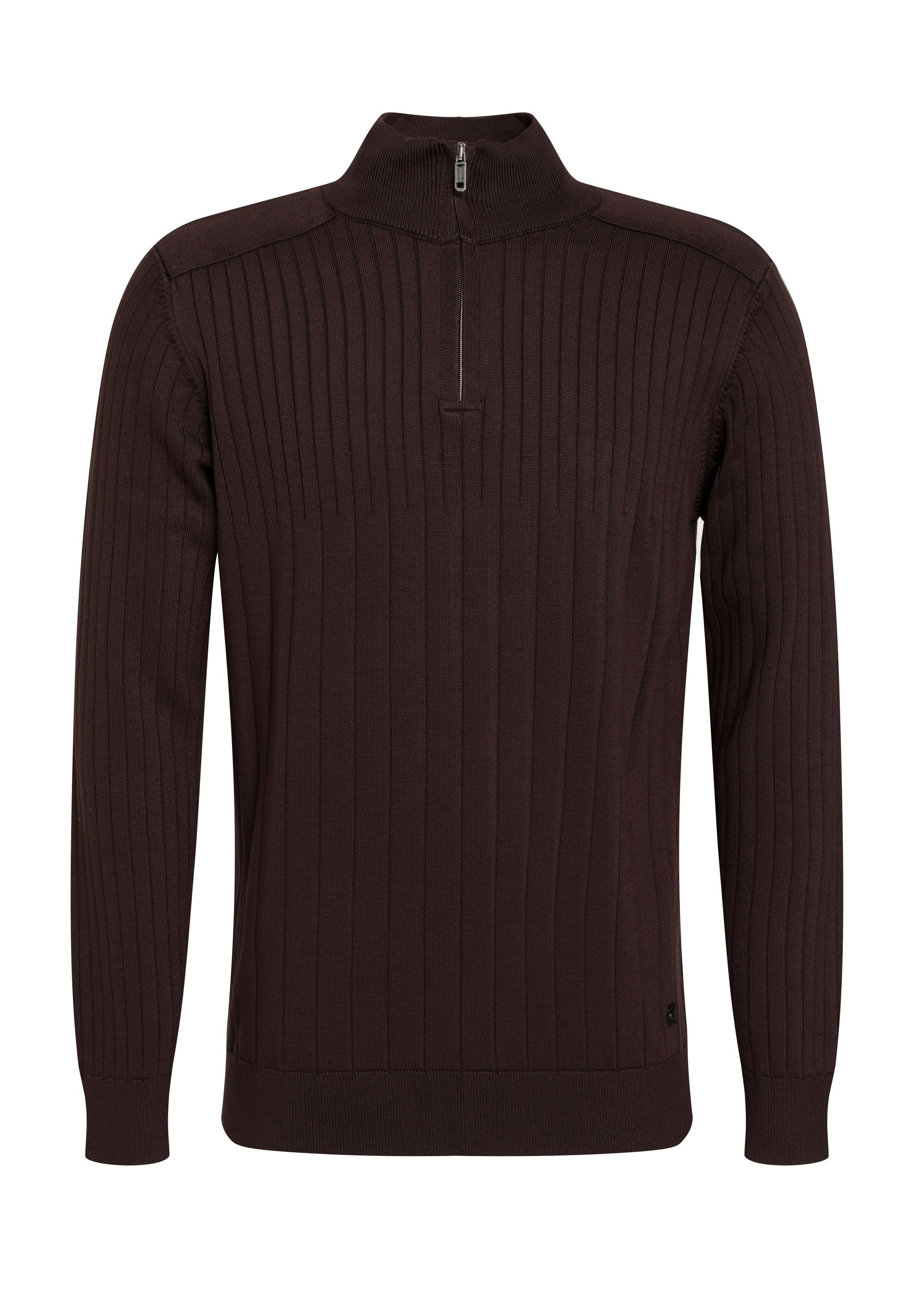 Halfzip trui met streepstructuur