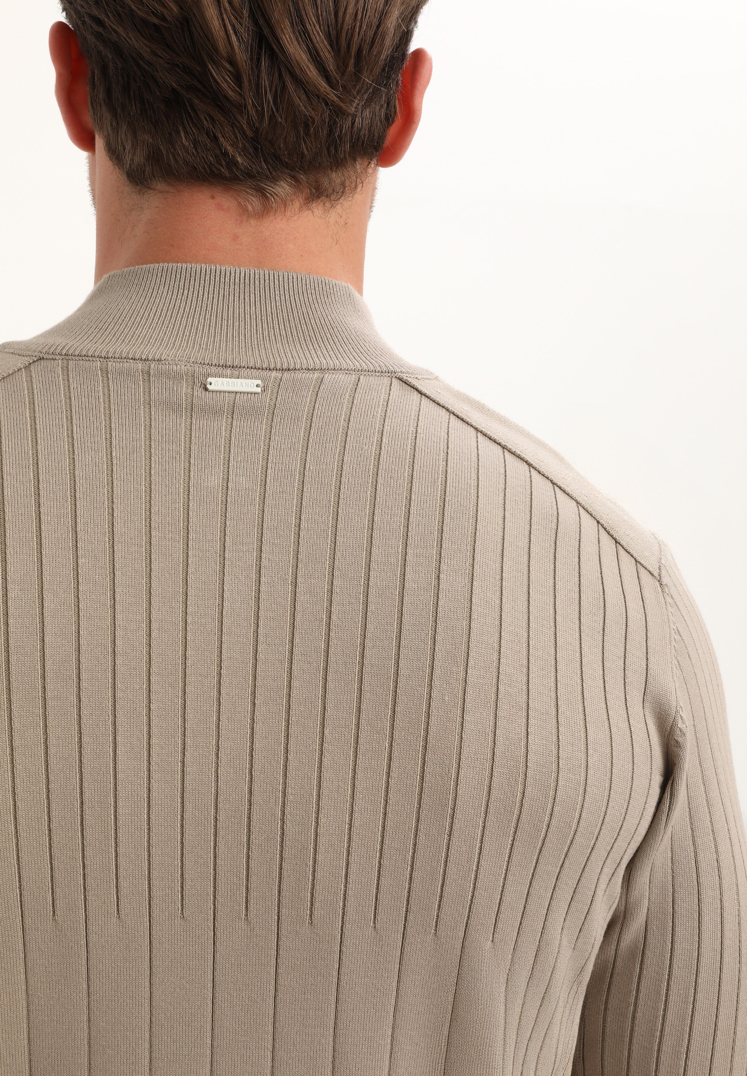 Halfzip trui met streepstructuur