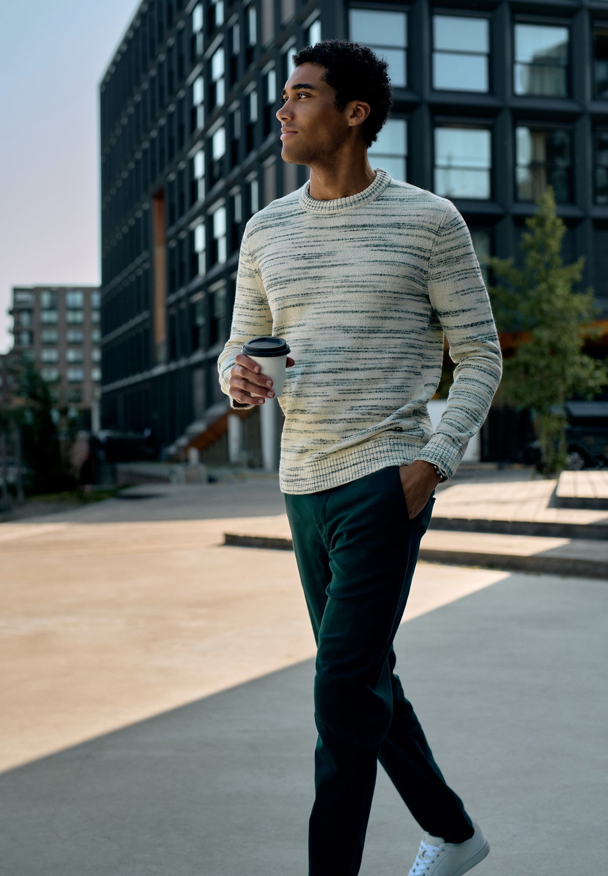 Niko – Melange Stripe Crewneck Knit