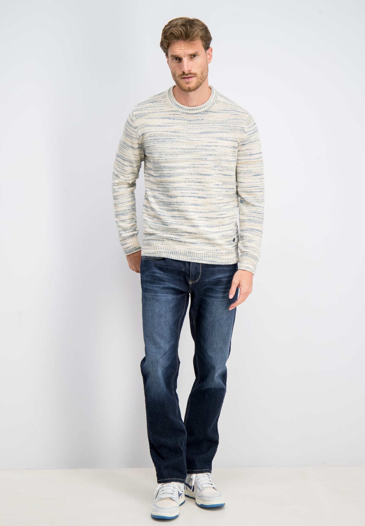Niko – Melange Stripe Crewneck Knit