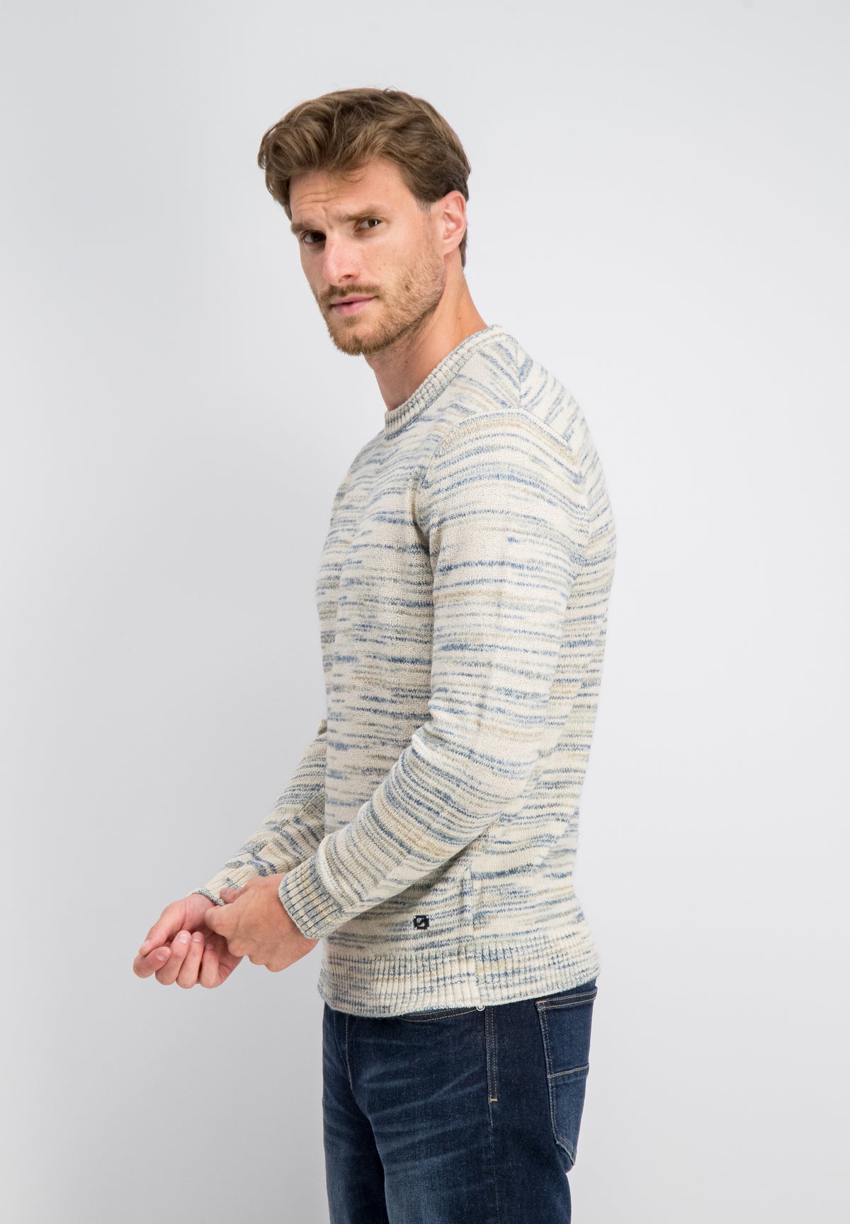 Niko – Melange Stripe Crewneck Knit