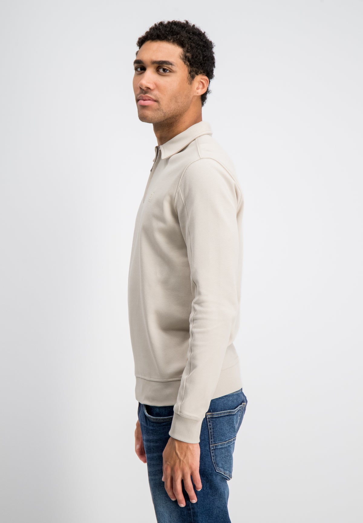 Kean – Jacquard Zip Sweat Polo