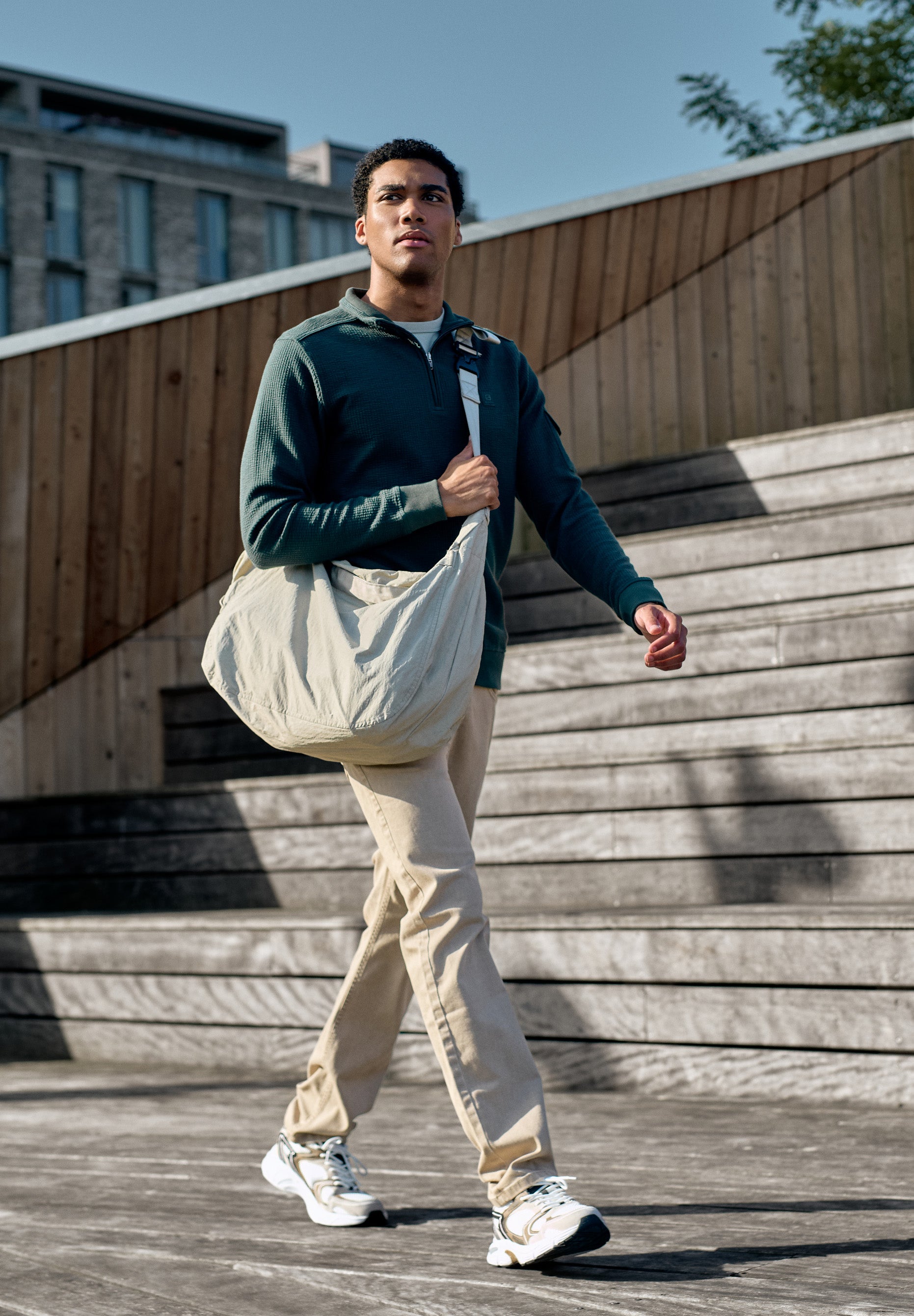 Grant – Jacquard Stripe Half Zip Sweat