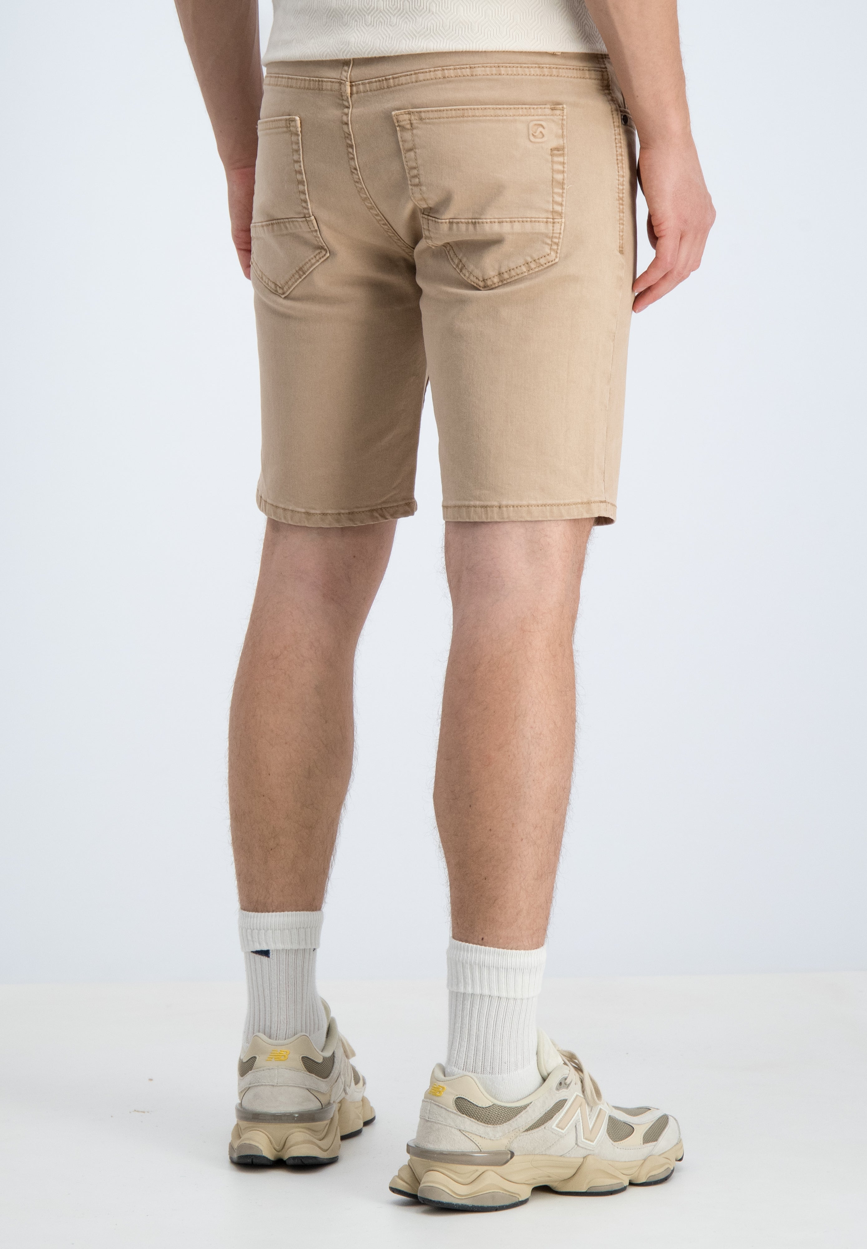 Regular fit short twill structuur