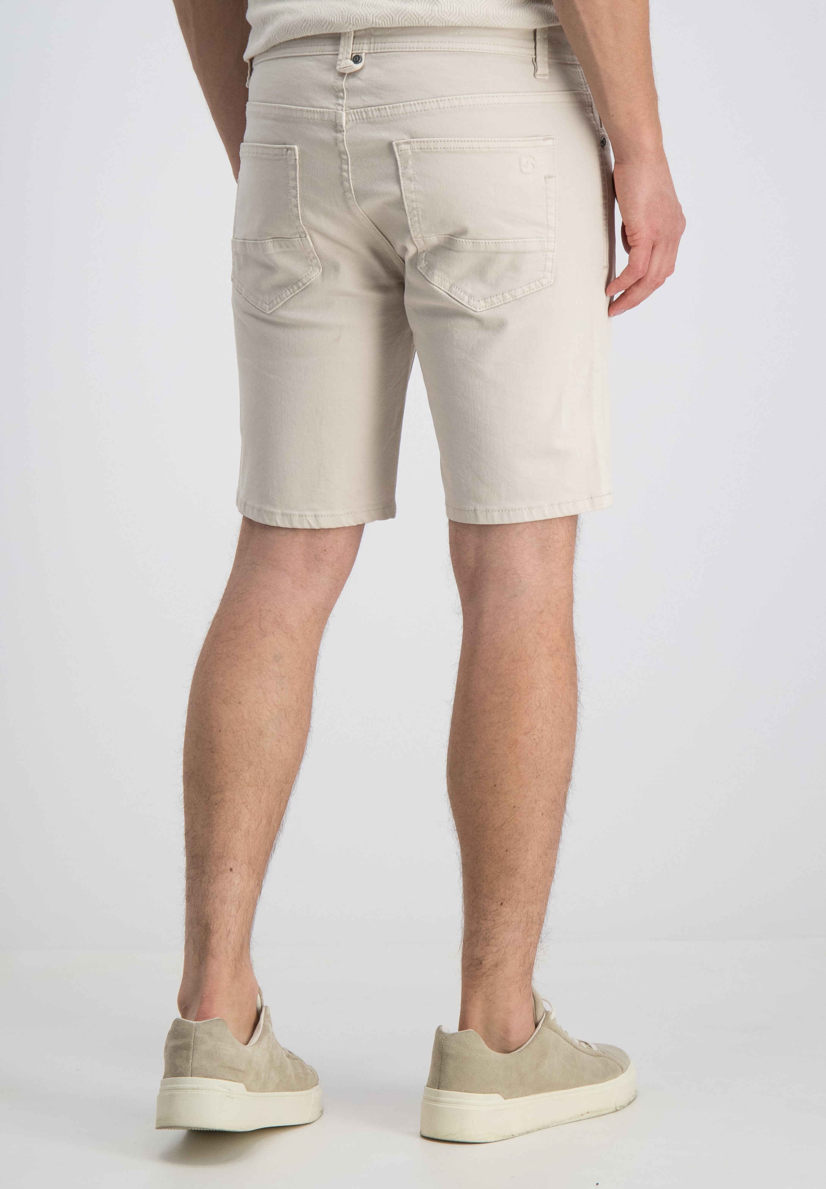 Regular fit short twill structuur