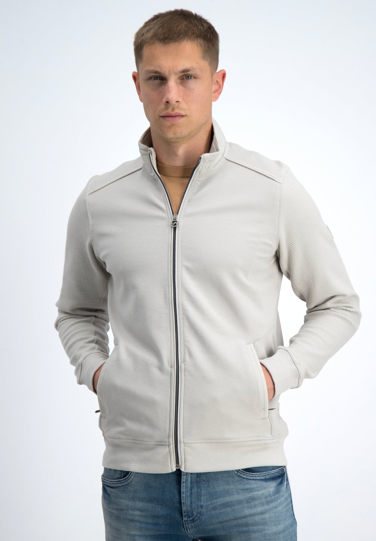 Hoge kraag jacquard vest