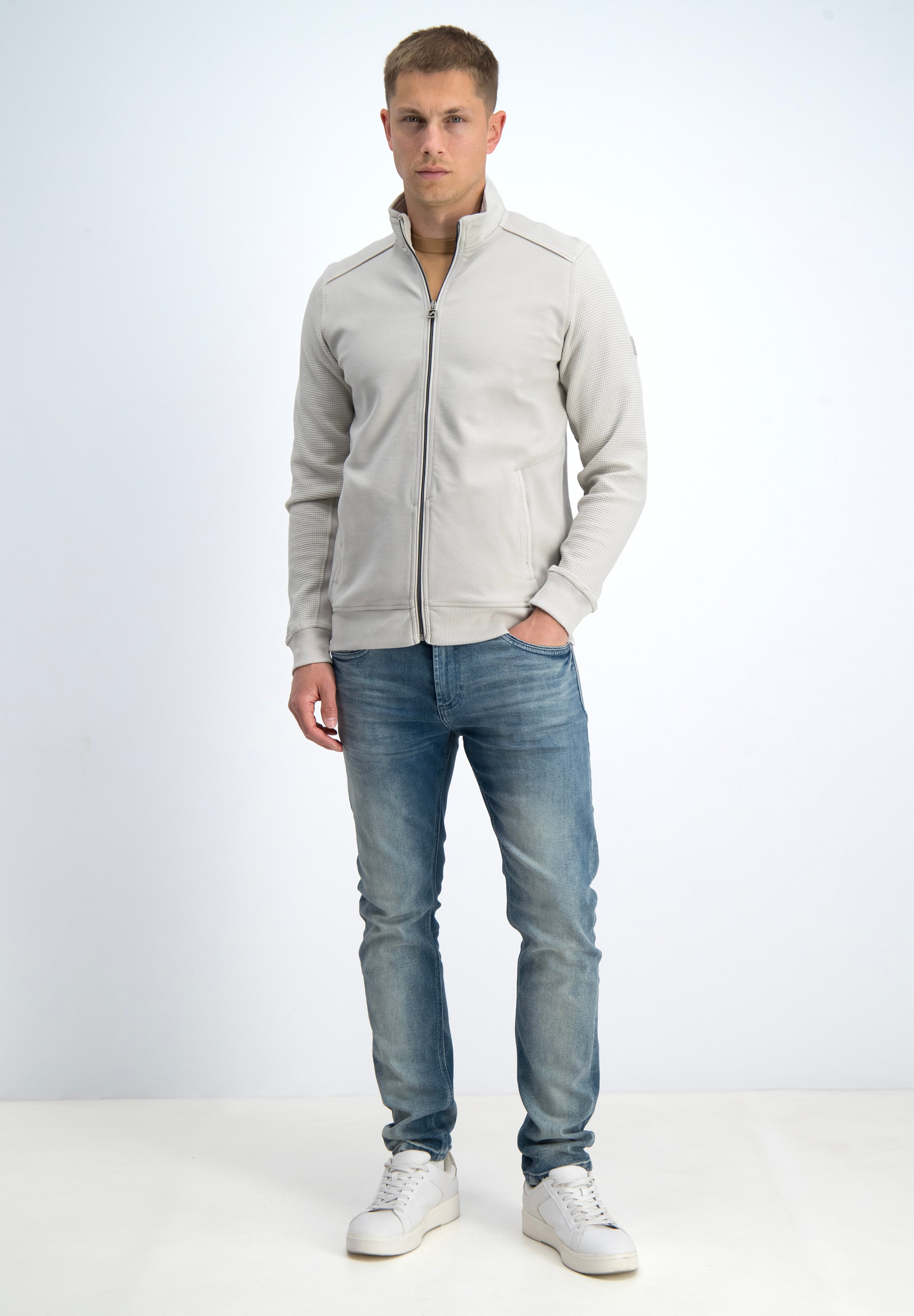 Hoge kraag jacquard vest