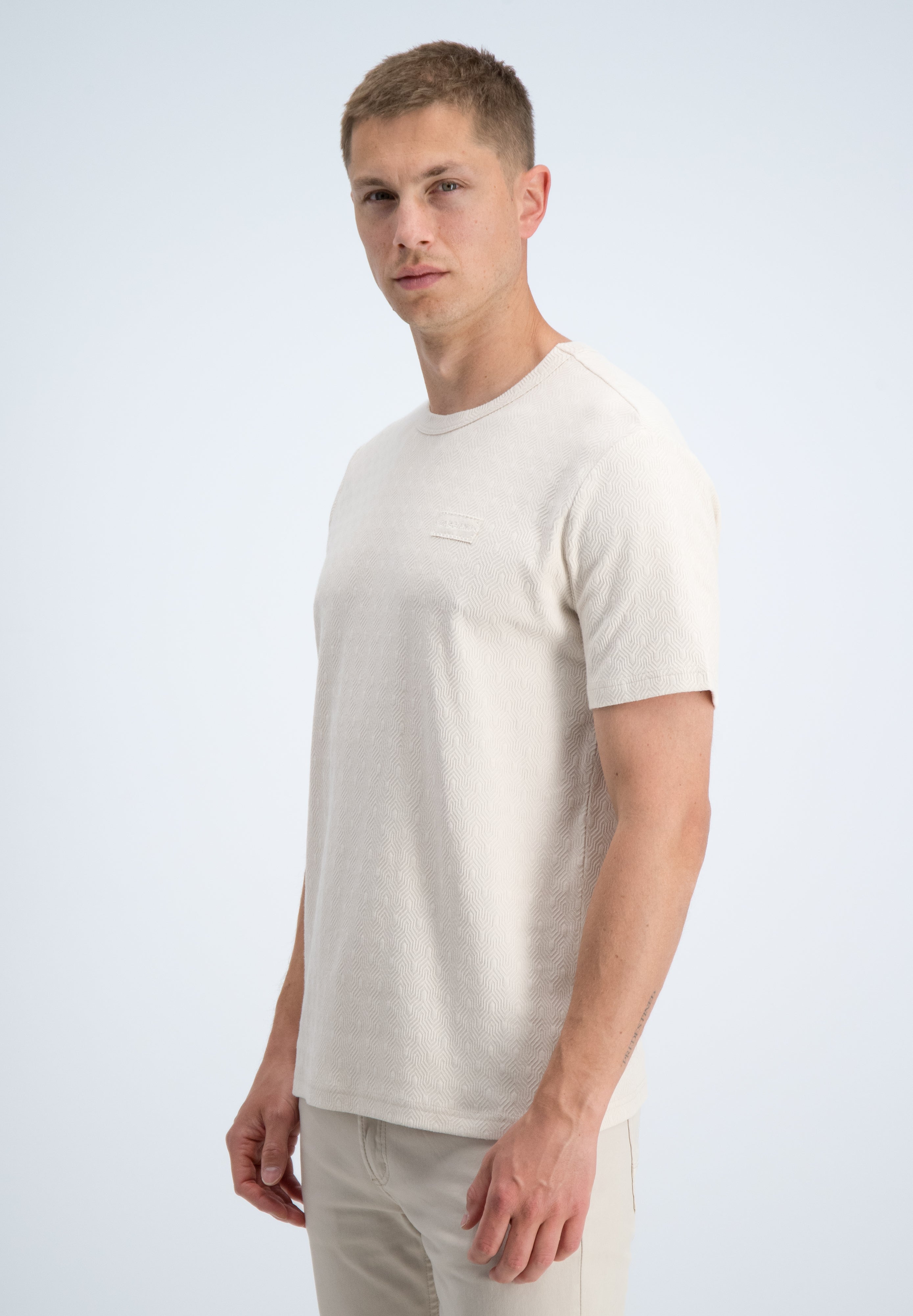 Regular fit t-shirt jacquard structuur