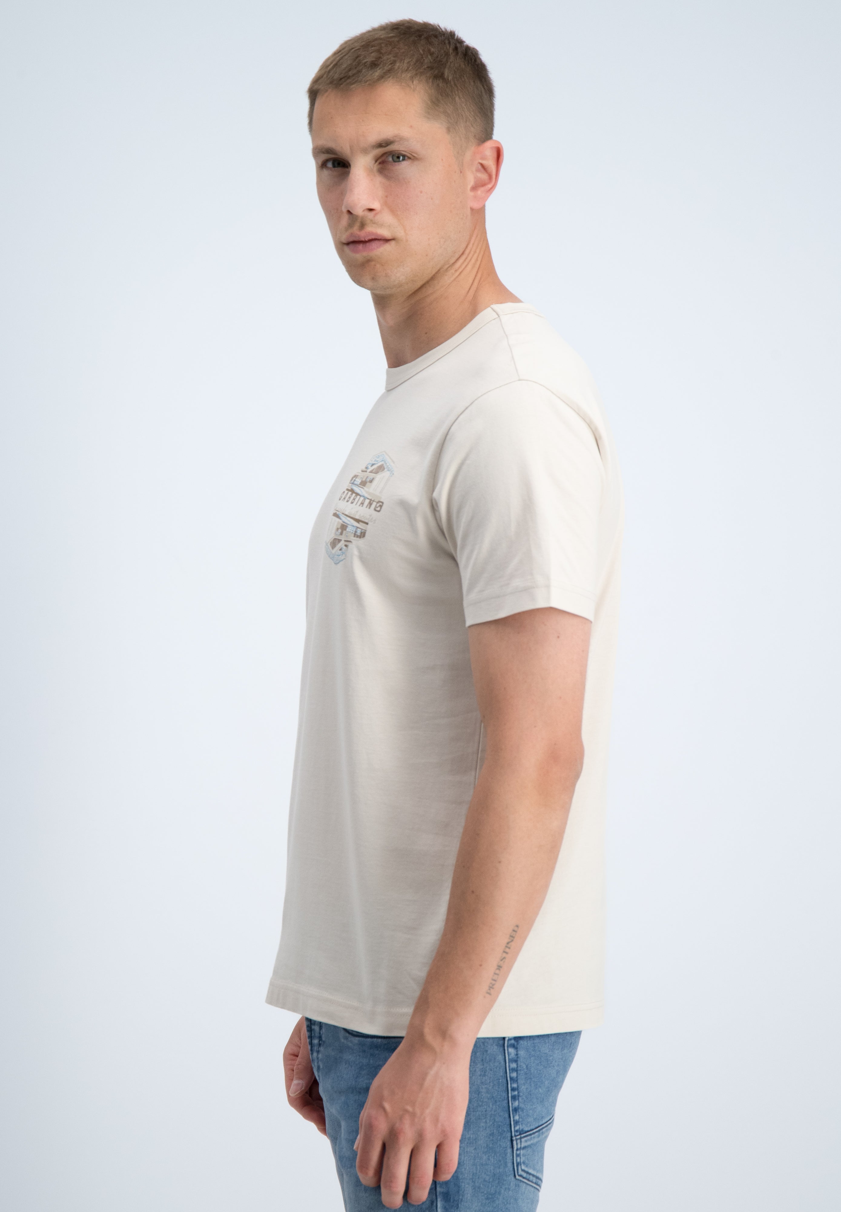 Regular fit t-shirt met embroidery en print