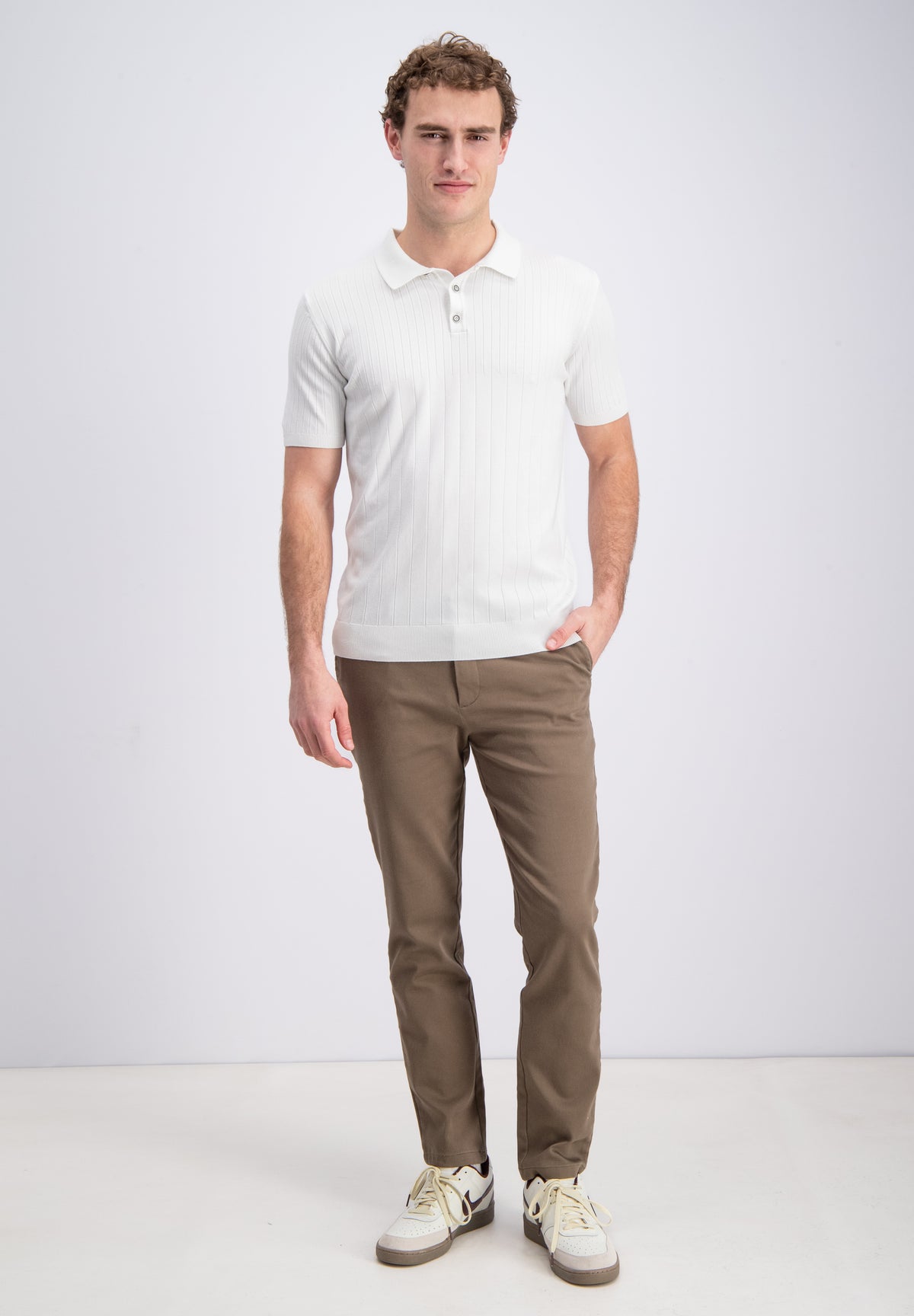 Mavon – knitted stripe polo