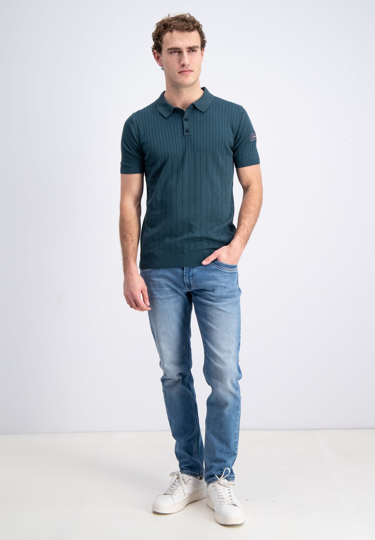 Mavon – knitted stripe polo