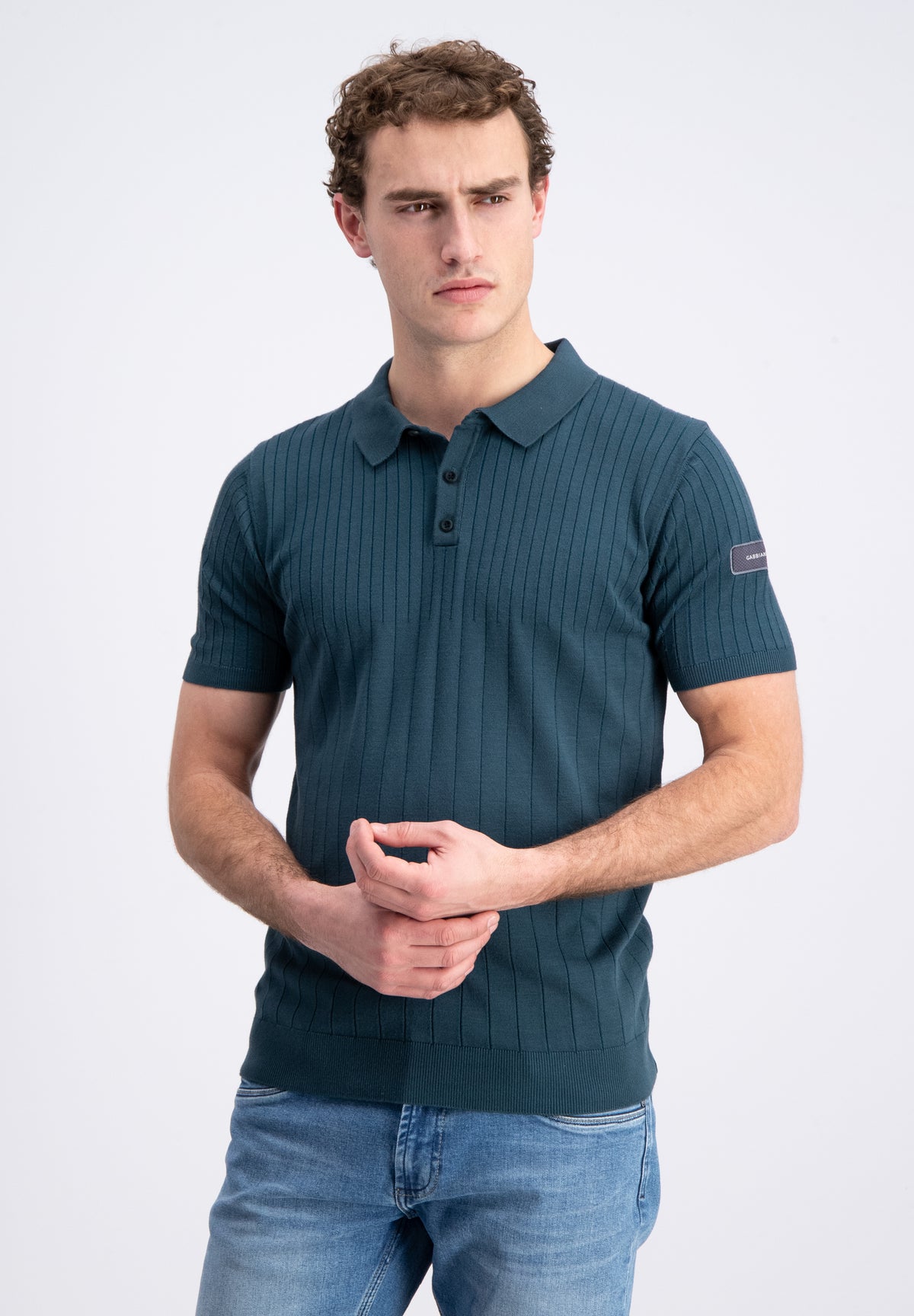Mavon – knitted stripe polo