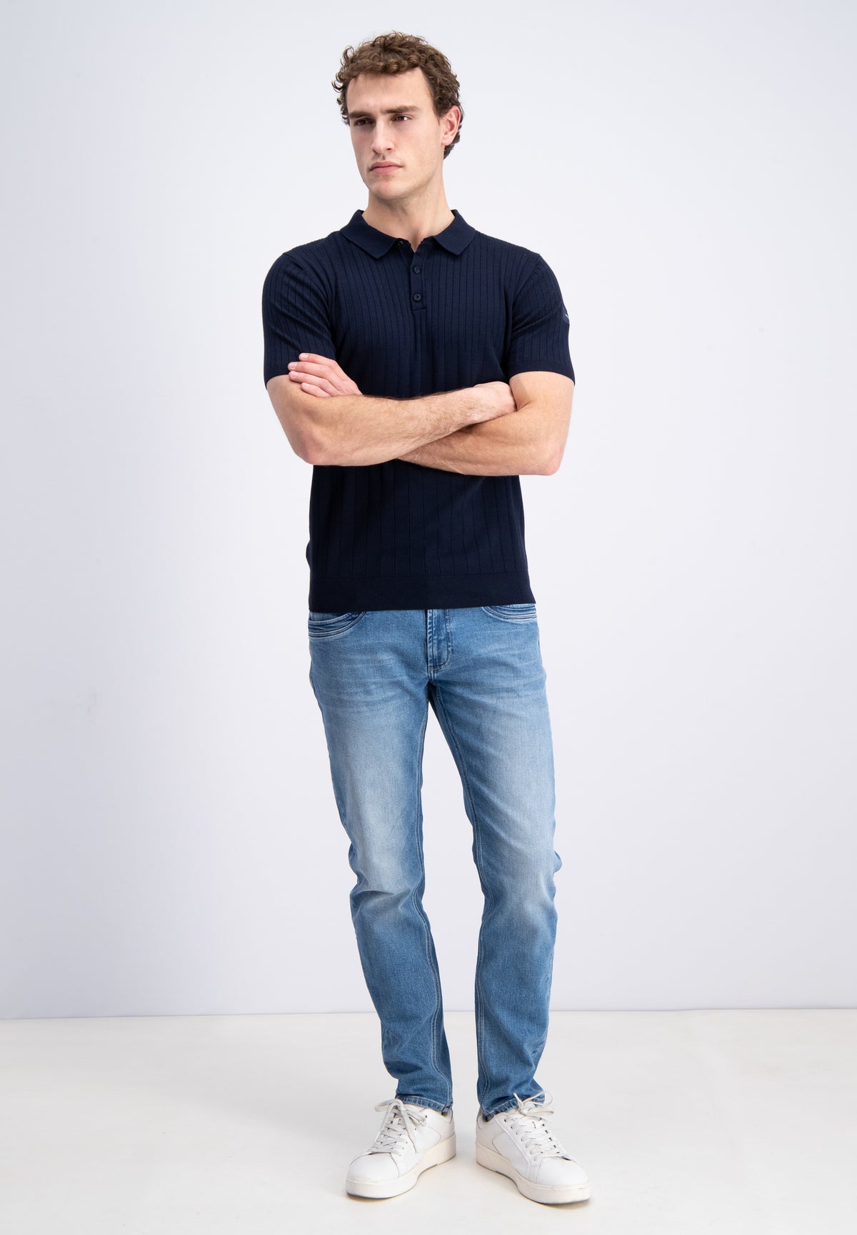 Mavon – knitted stripe polo