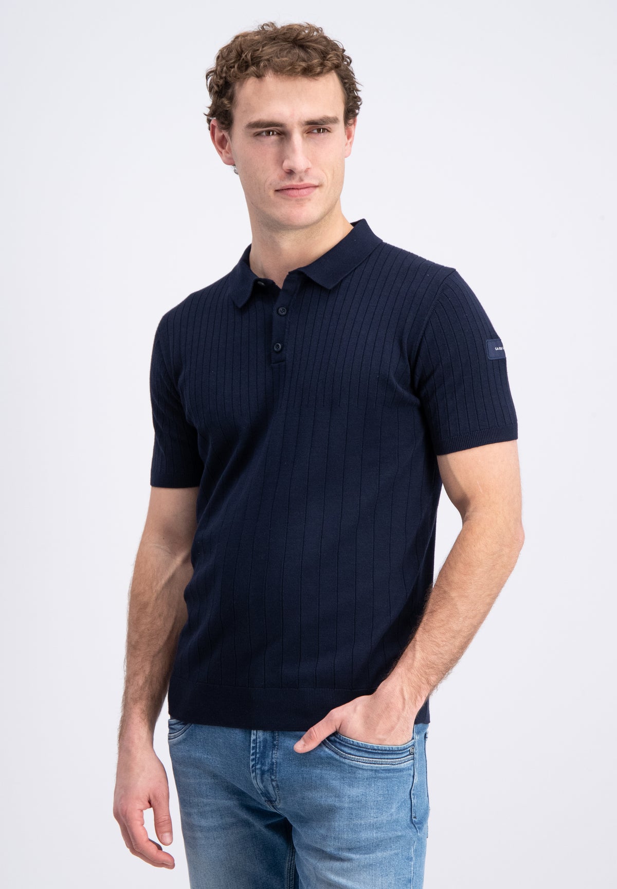 Mavon – knitted stripe polo