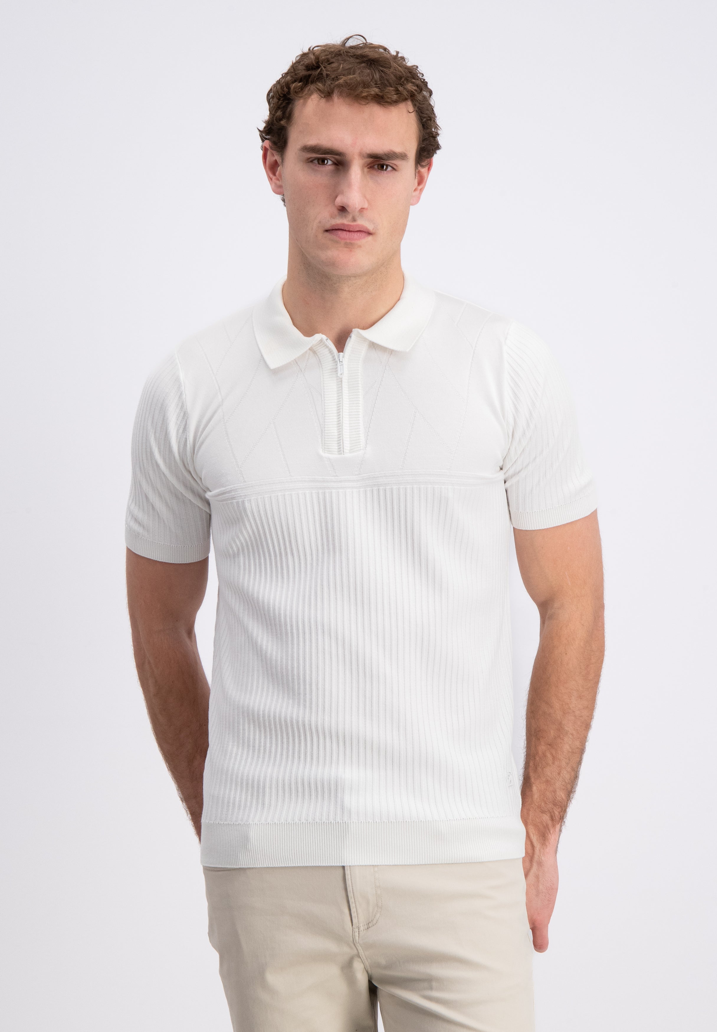 Aerik – Geometric knit polo