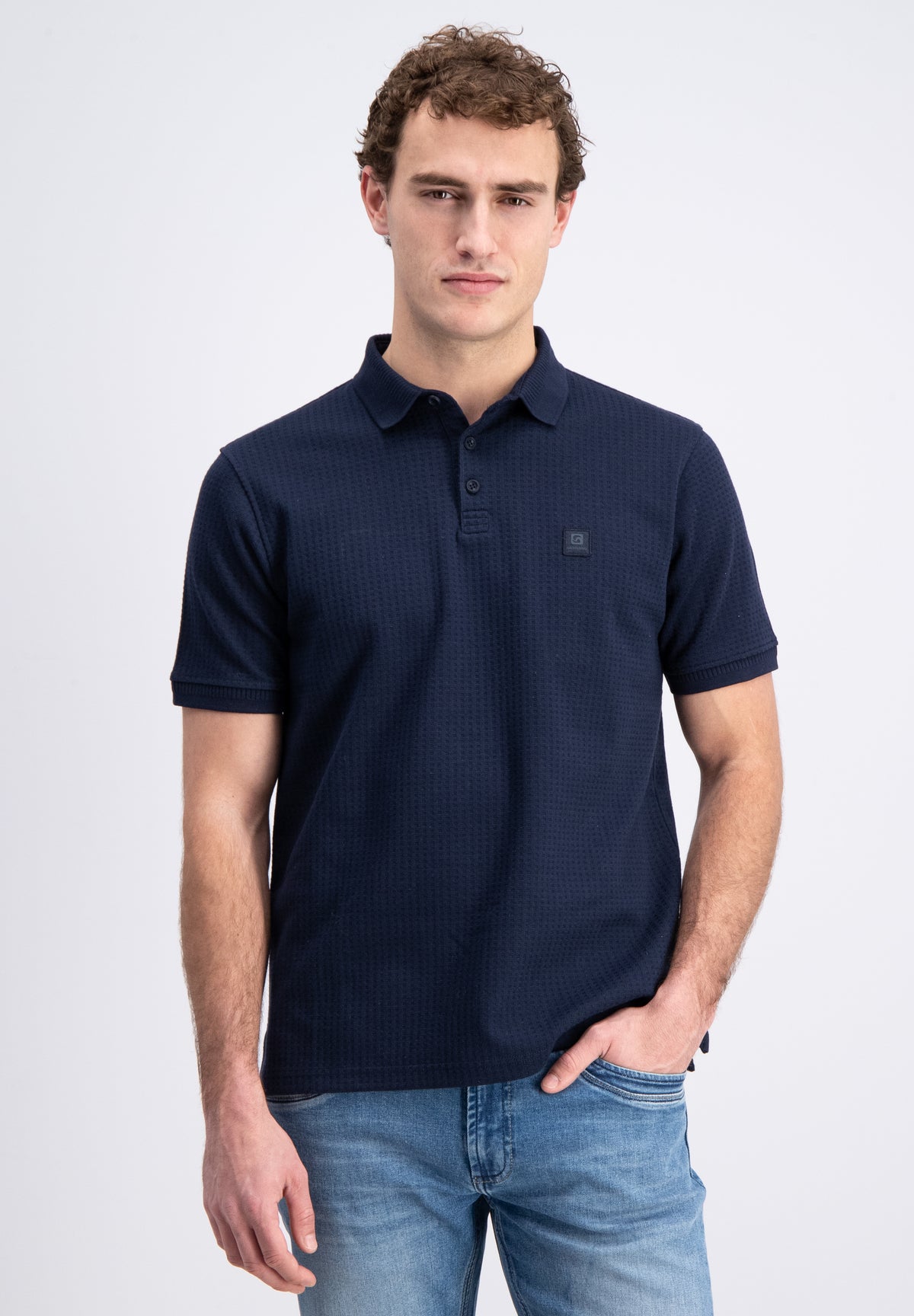 Oblak – Jacquard waffle structure polo