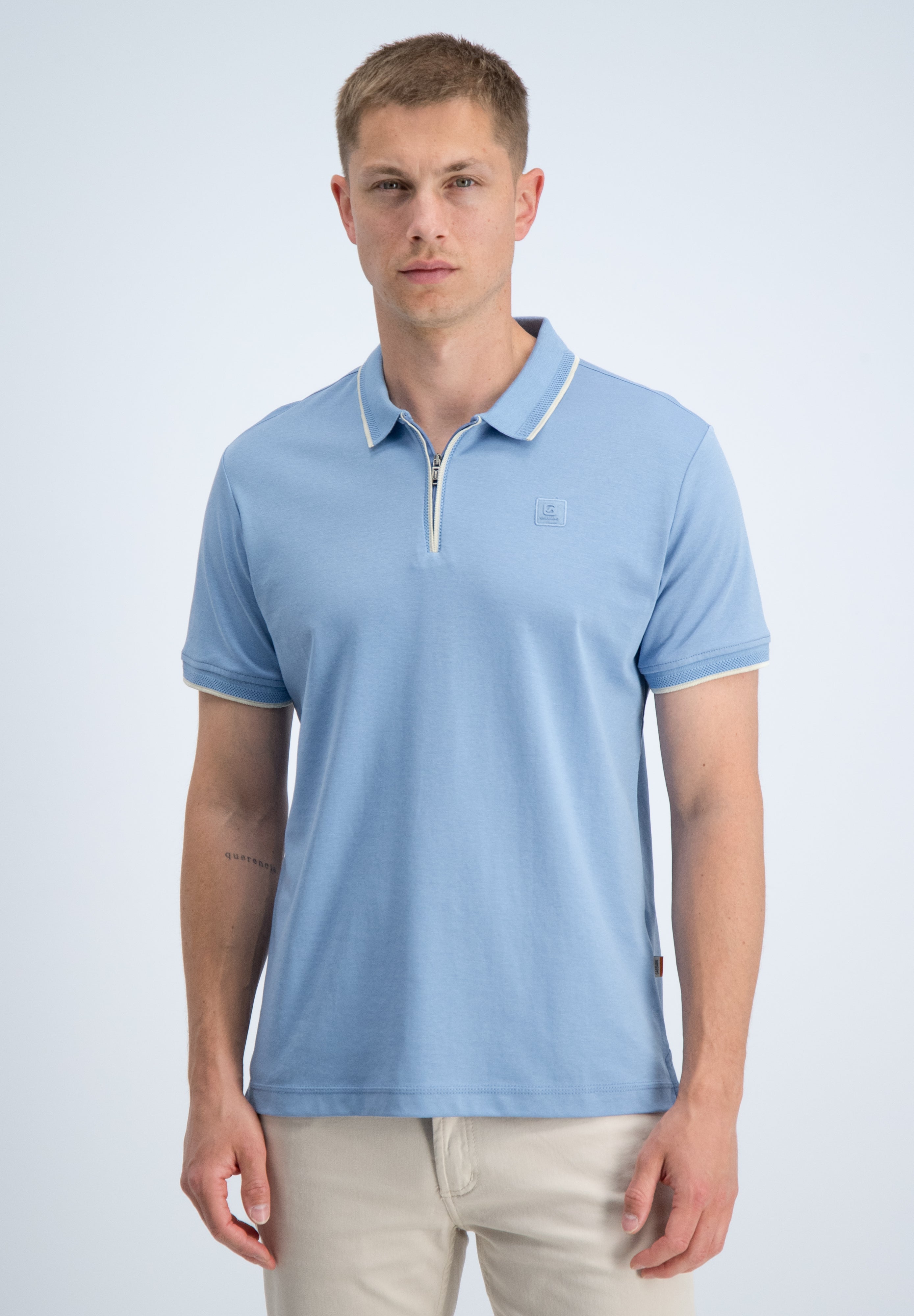 Regular fit polo comfort met rits