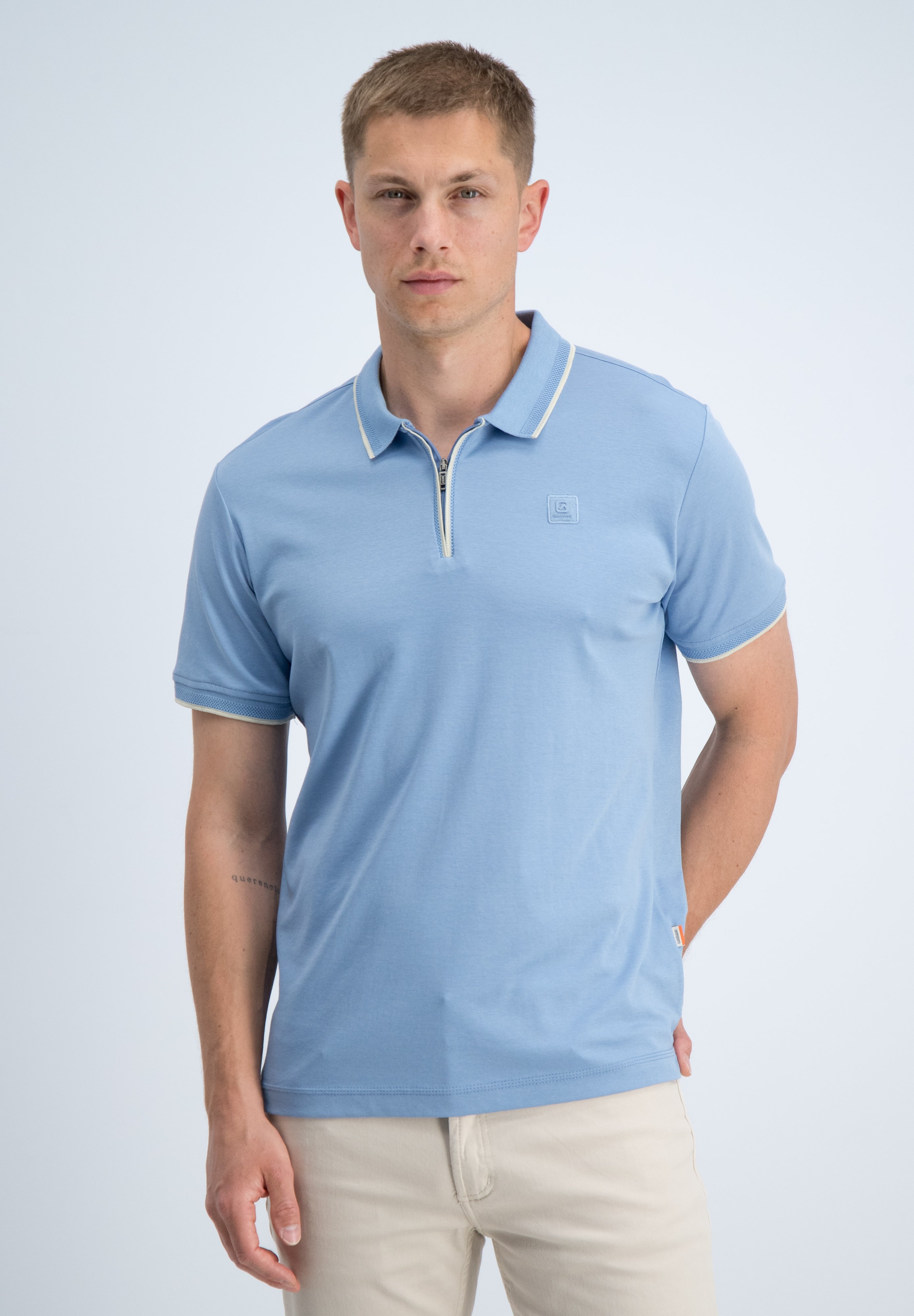 Regular fit polo comfort met rits