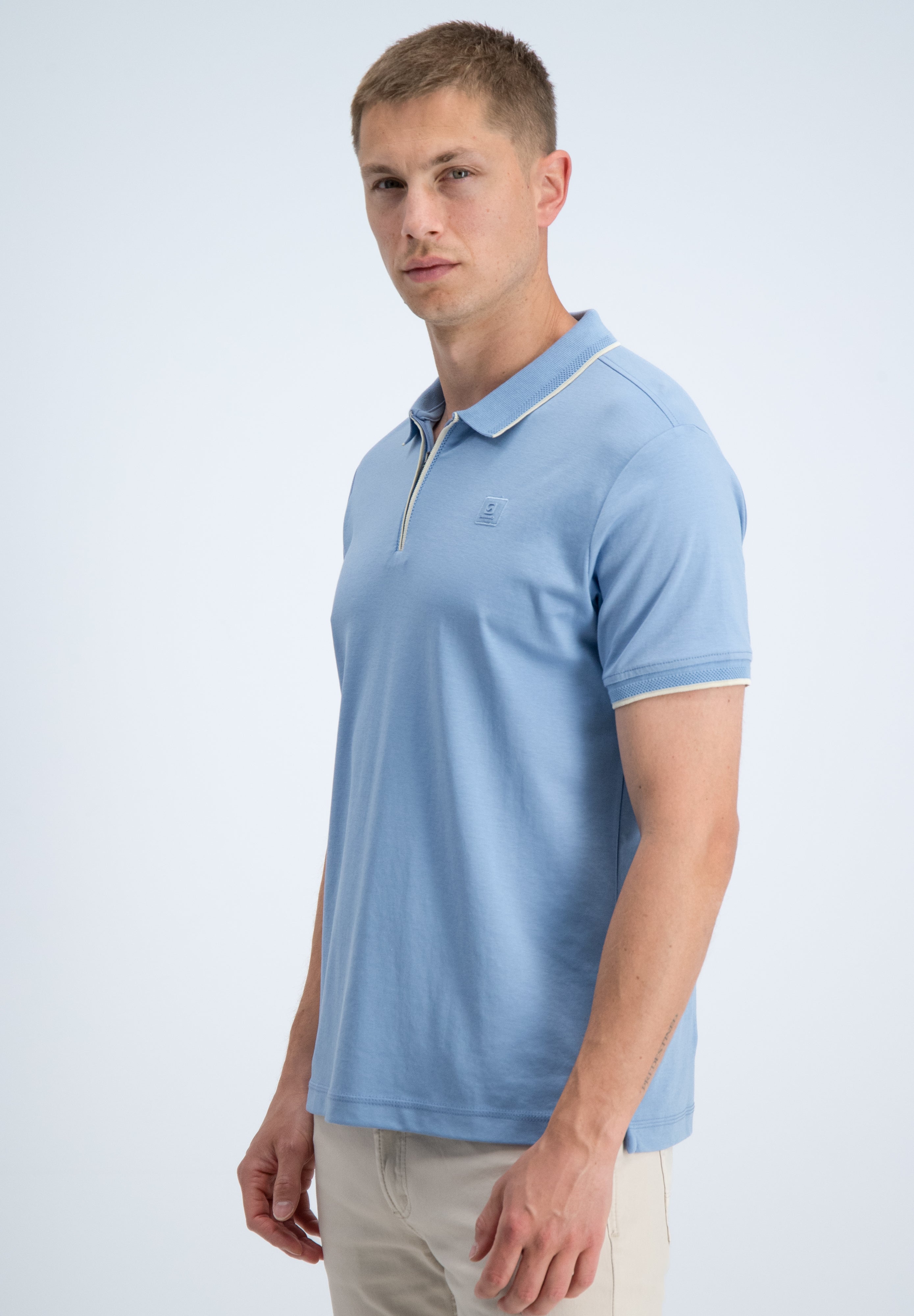 Regular fit polo comfort met rits