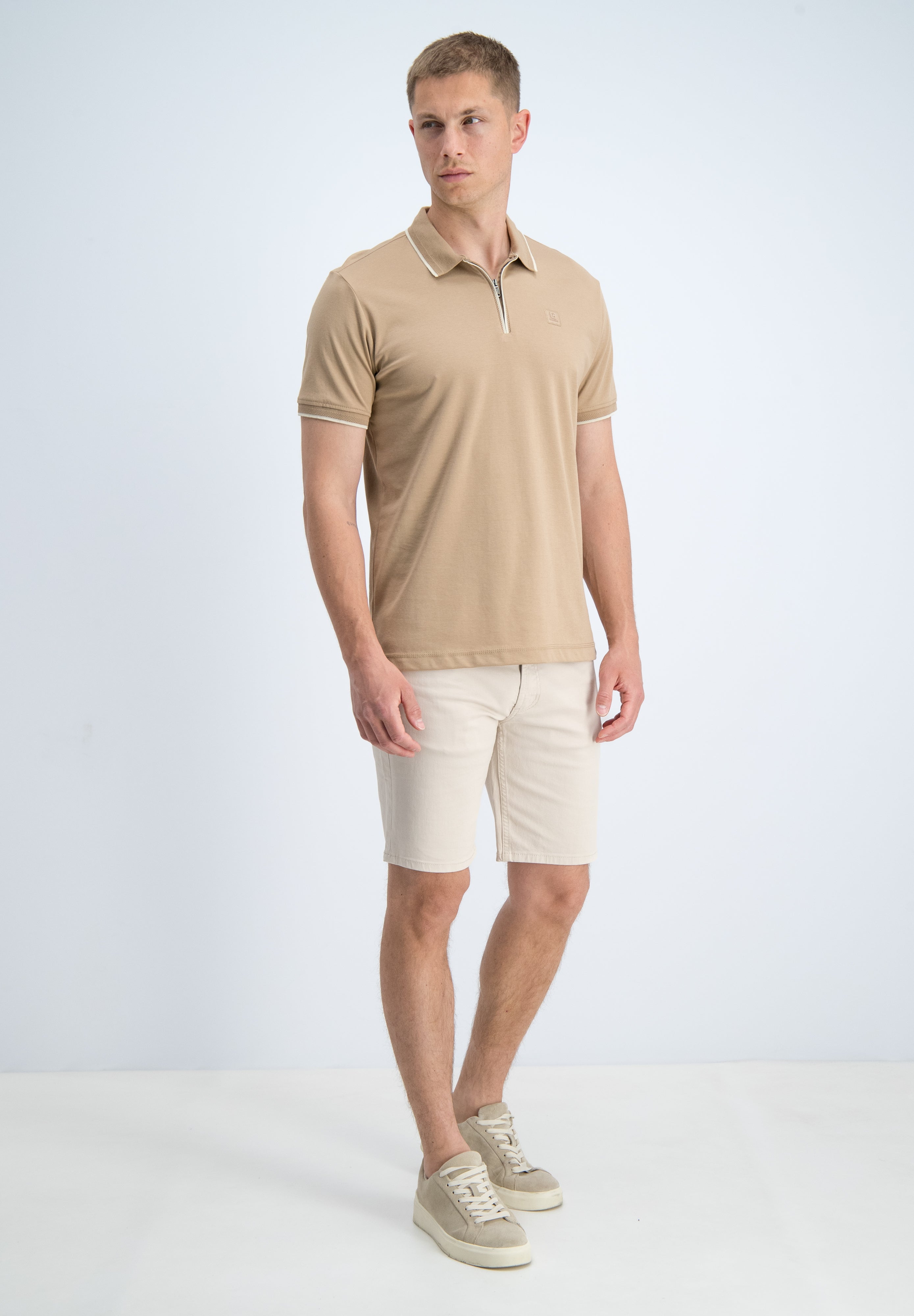Regular fit polo comfort met rits