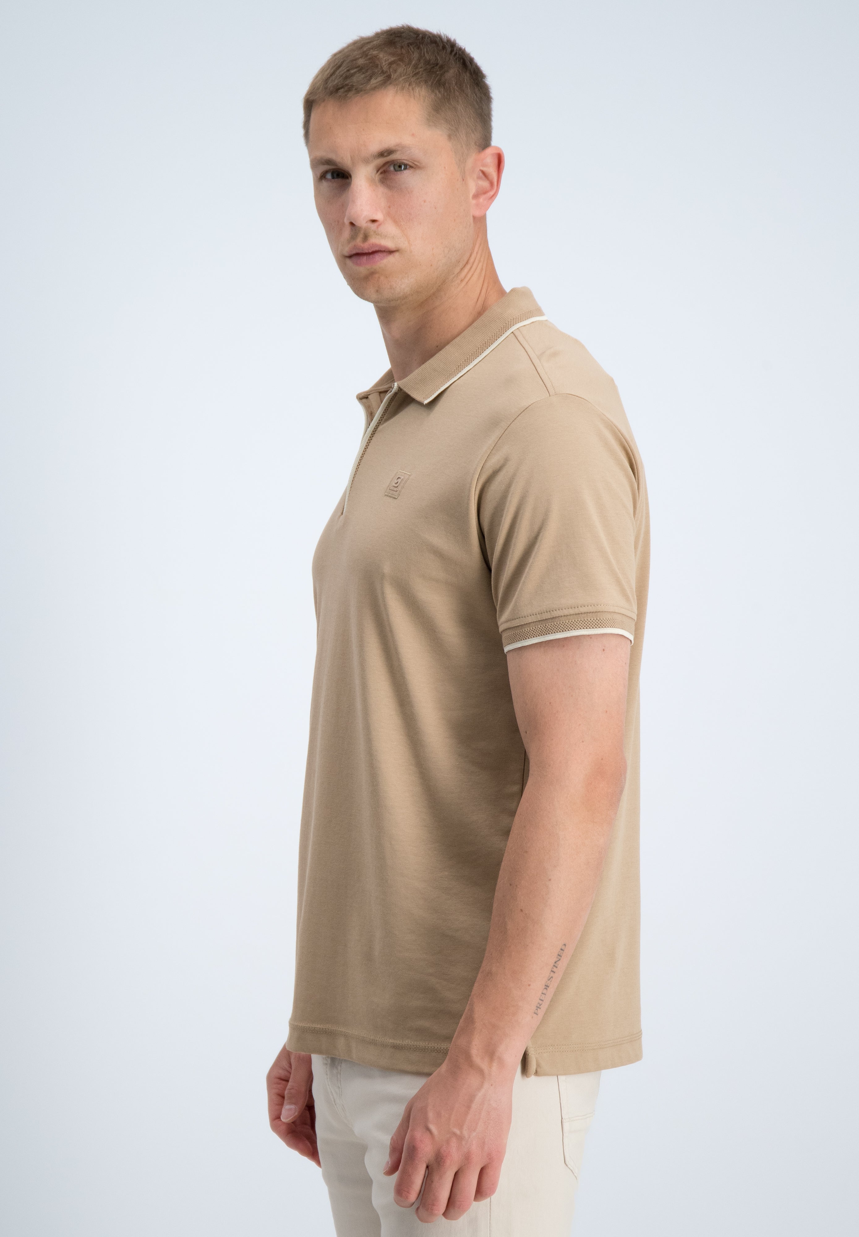 Regular fit polo comfort met rits