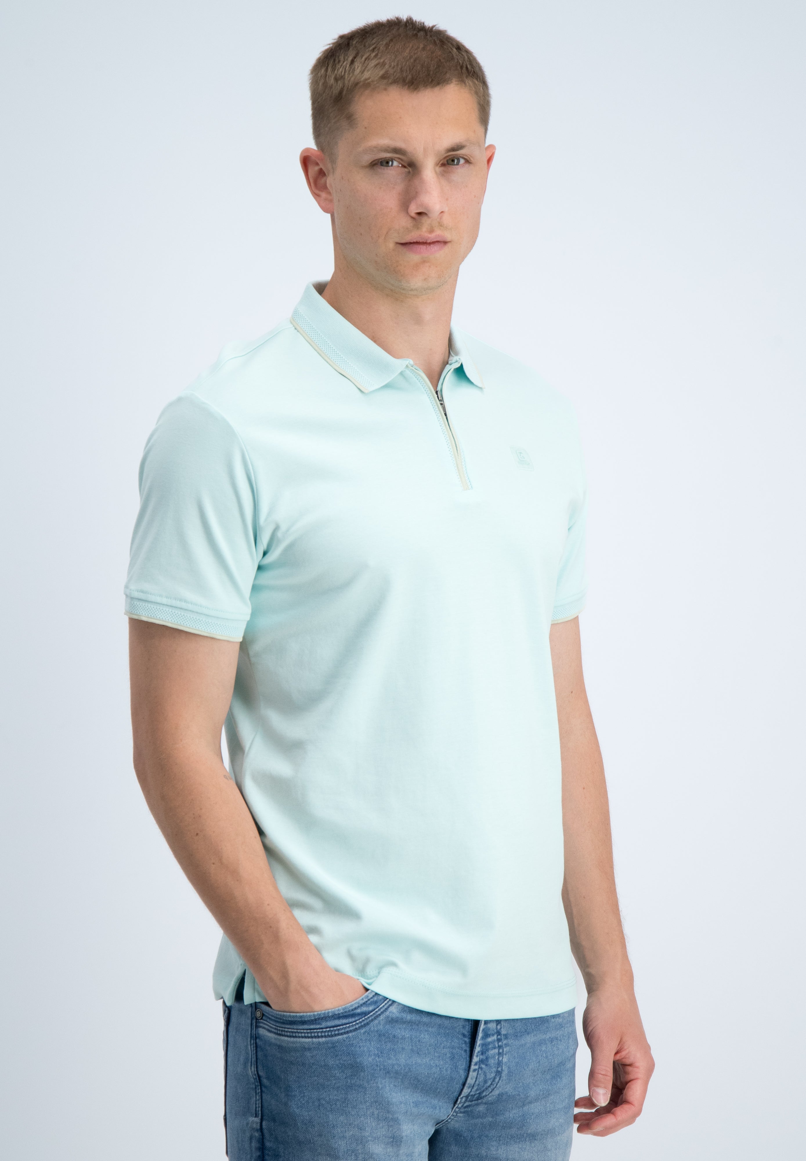 Regular fit polo comfort met rits